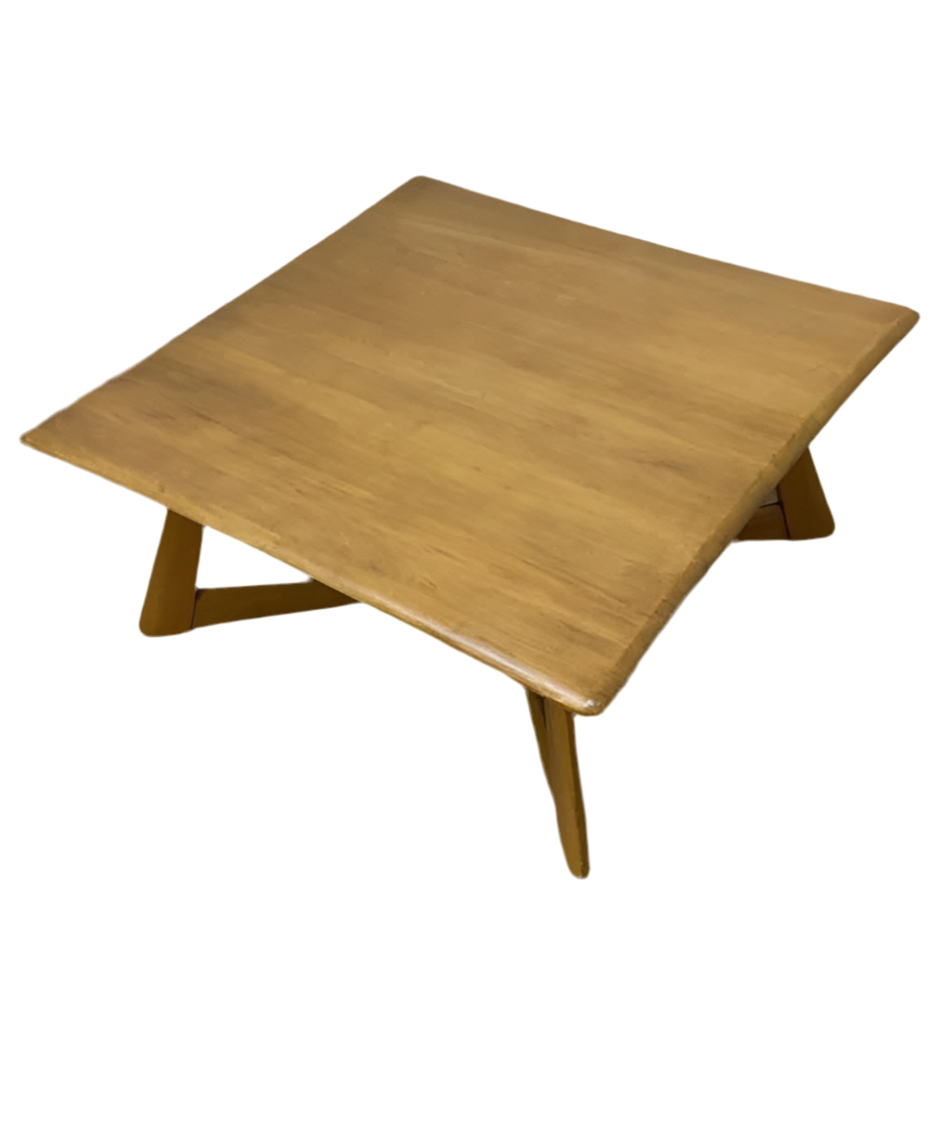 Mid Century Modern Heywood Wakefield X Base Square Coffee Table