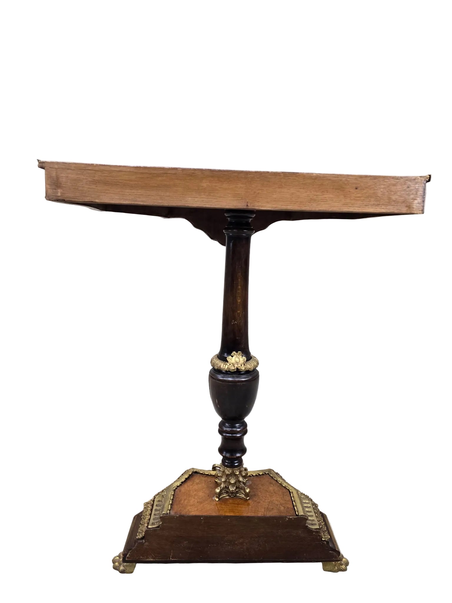 Vintage French Louis XV Style Walnut & Gilt Bronze Console Table