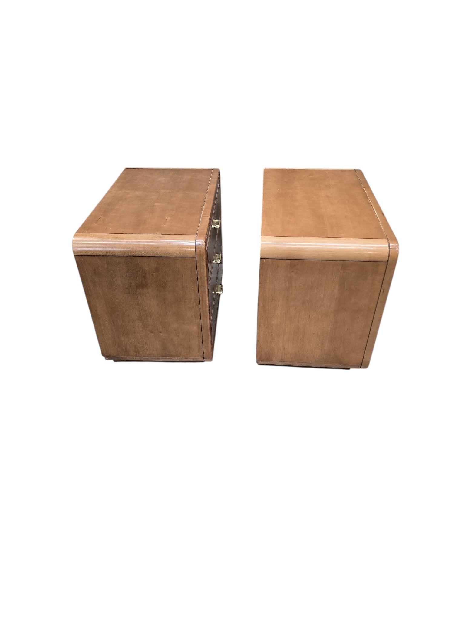 Mid Century Modern Headboard and Nightstands Set by American of Martinsville