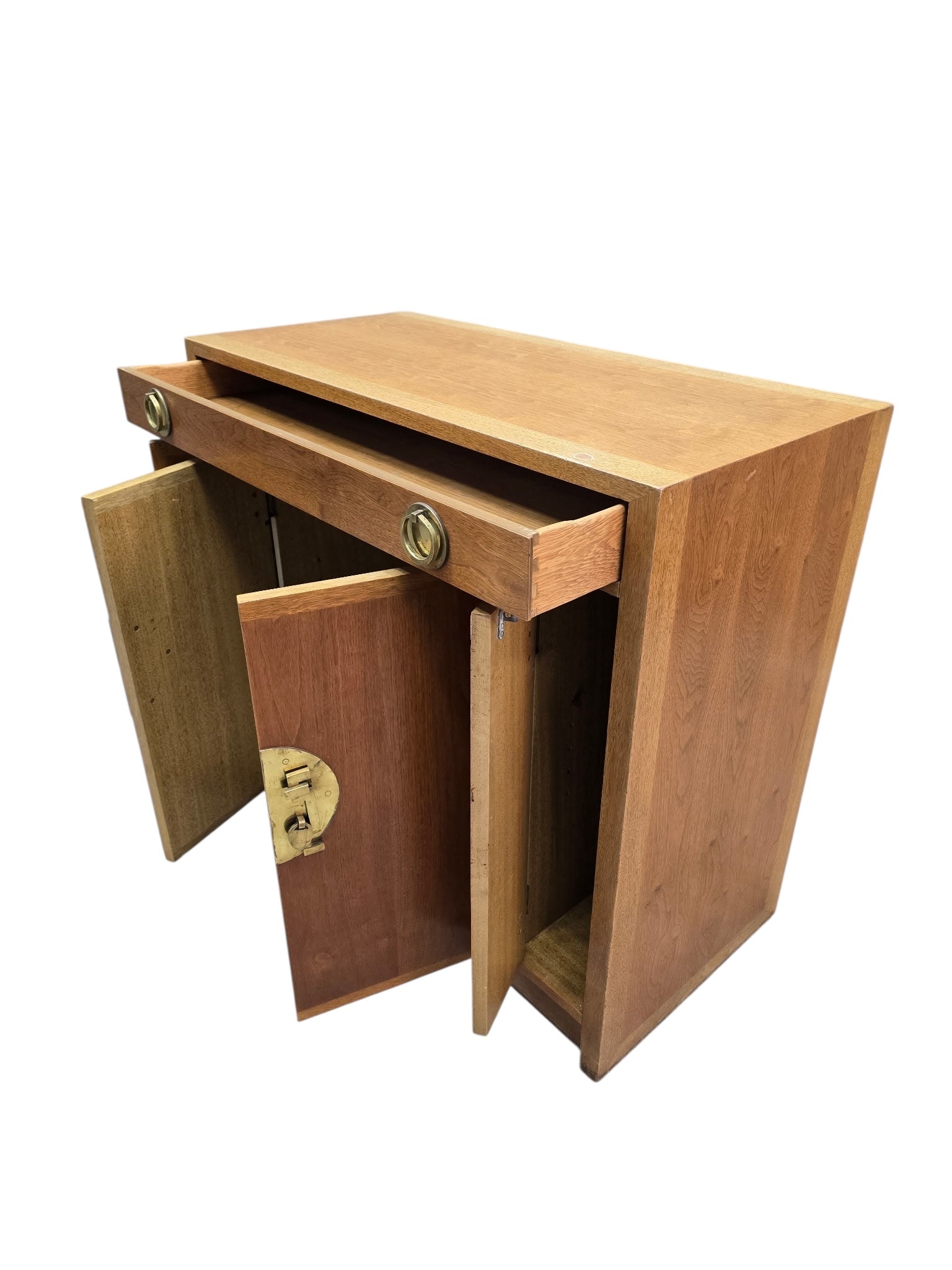 Vintage Chinese Elm Campaign-Style Cabinet