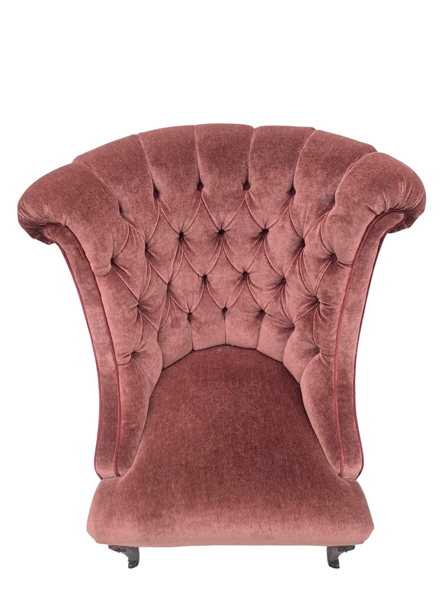 Vintage Queen Anne Style Tufted Wingback Chairs Newly Reupholstered - Pair