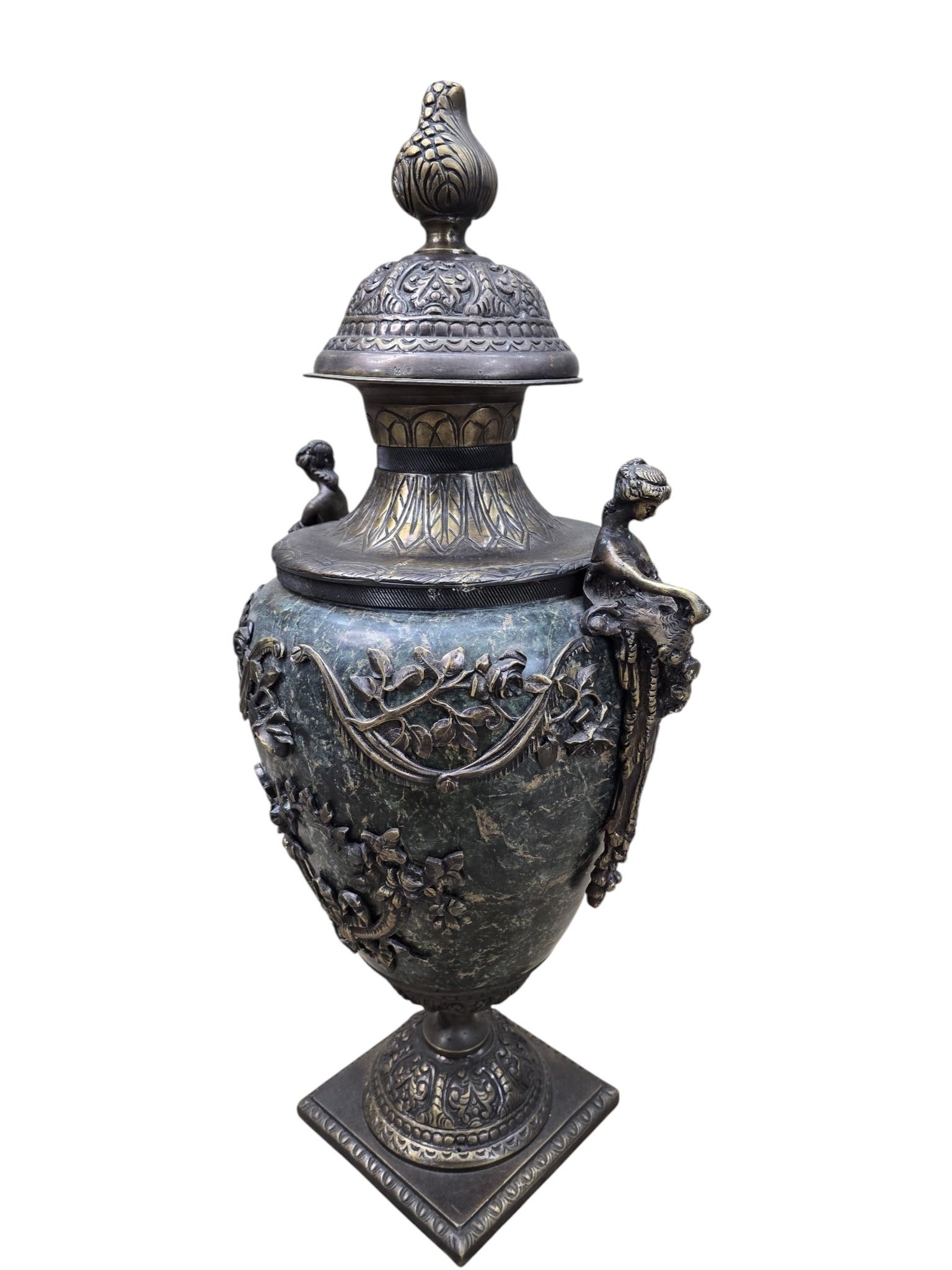 Antique French Louis XV Style Ornate Urns - Pair