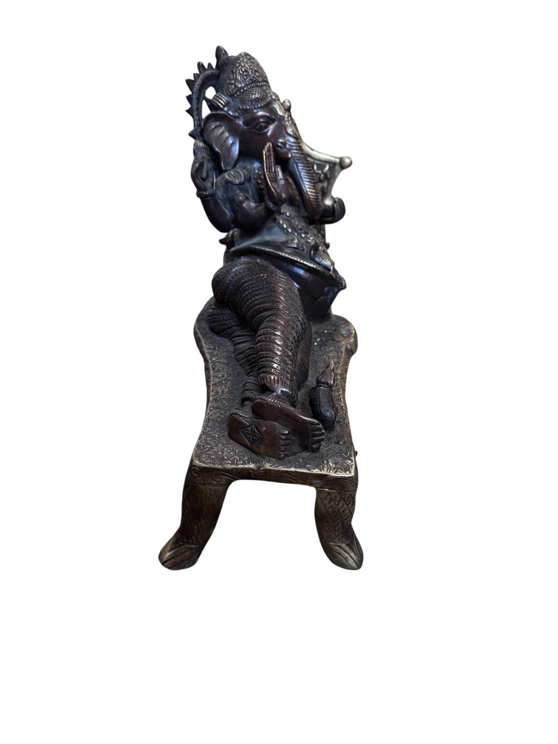 Vintage Hindu God Ganesha Statue Reclining