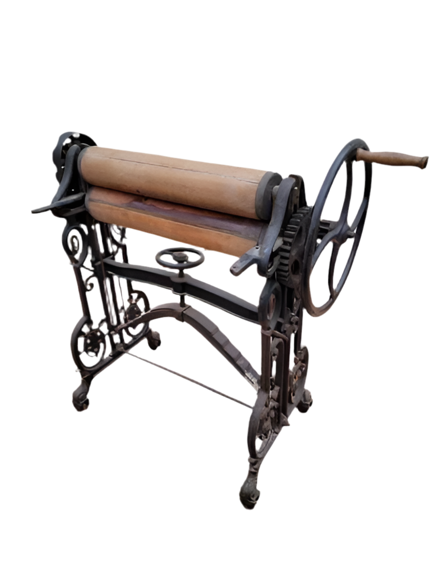 Antique Beste Deutsche Linen Press Mangel Machine