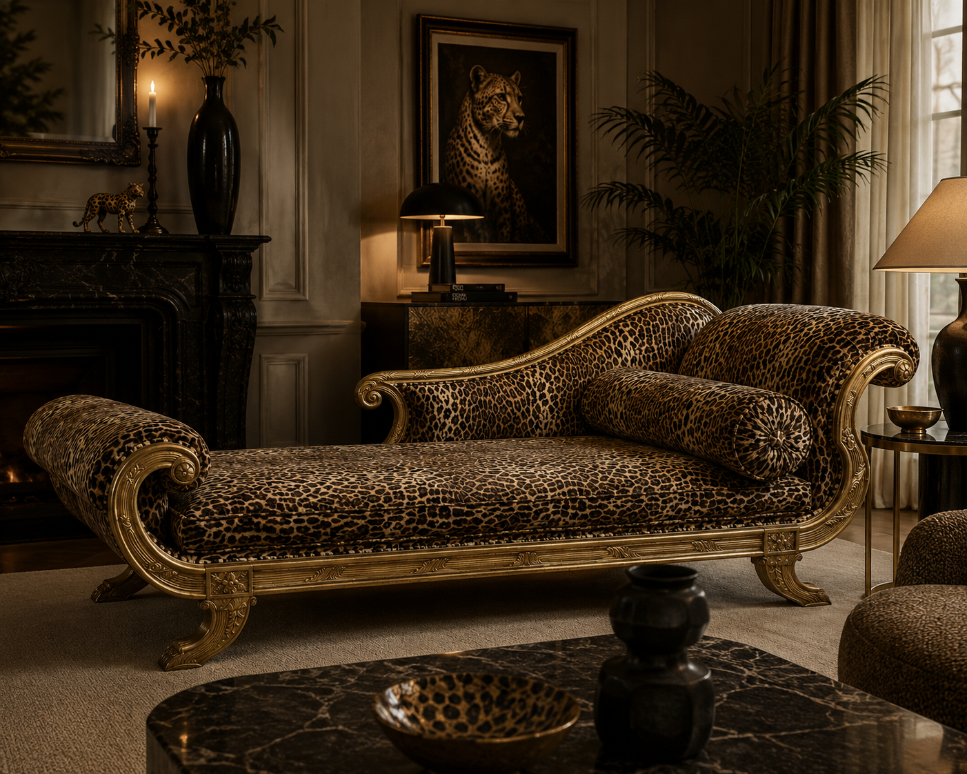 Vintage Henredon Style Hollywood Regency Chaise Lounge