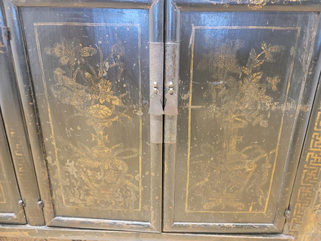 Antique Shanxi Province Original Hand Painted Elmwood Sideboard