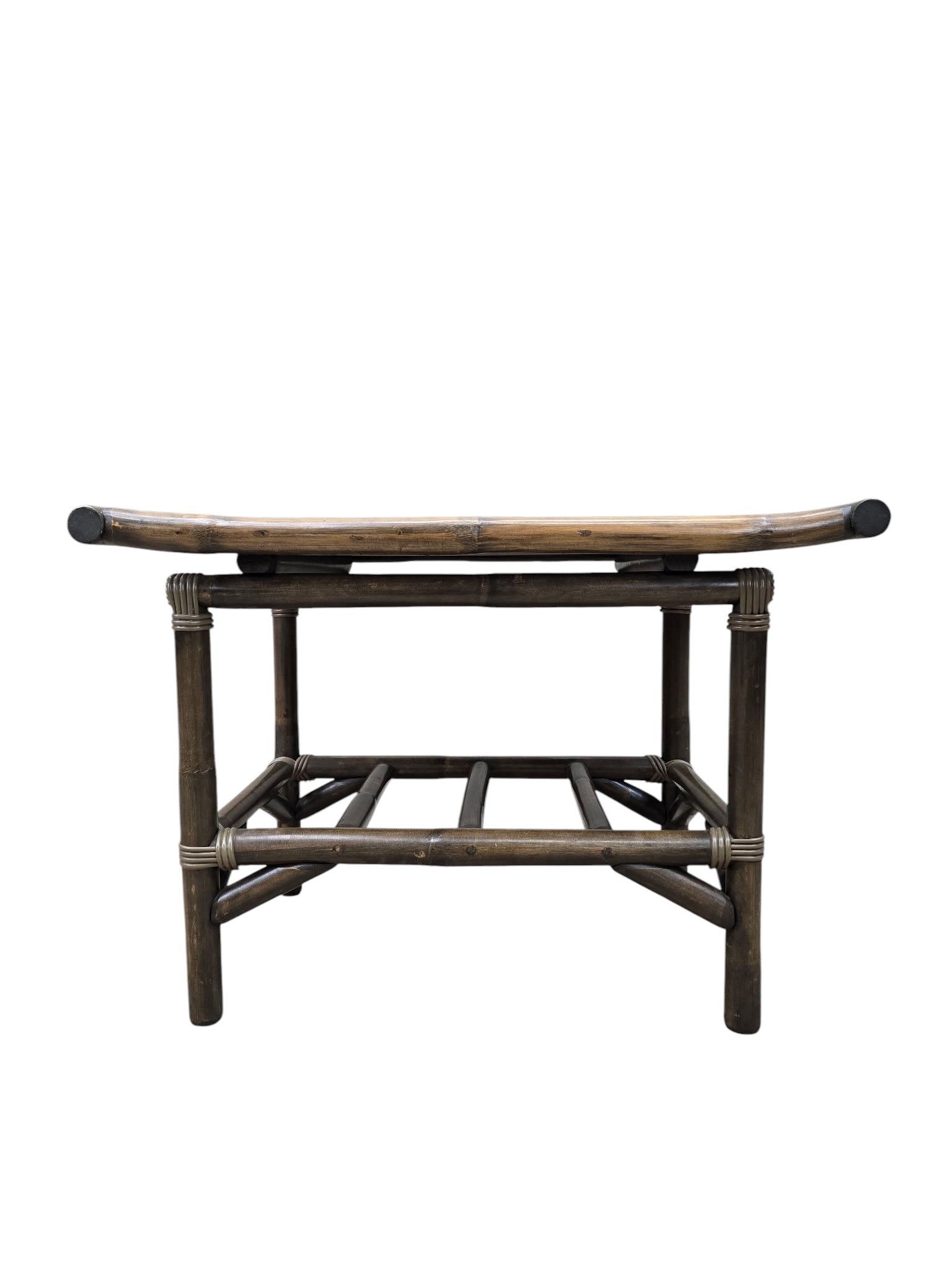 Vintage Modern Coastal Bamboo Side Table by Vogue Rattan