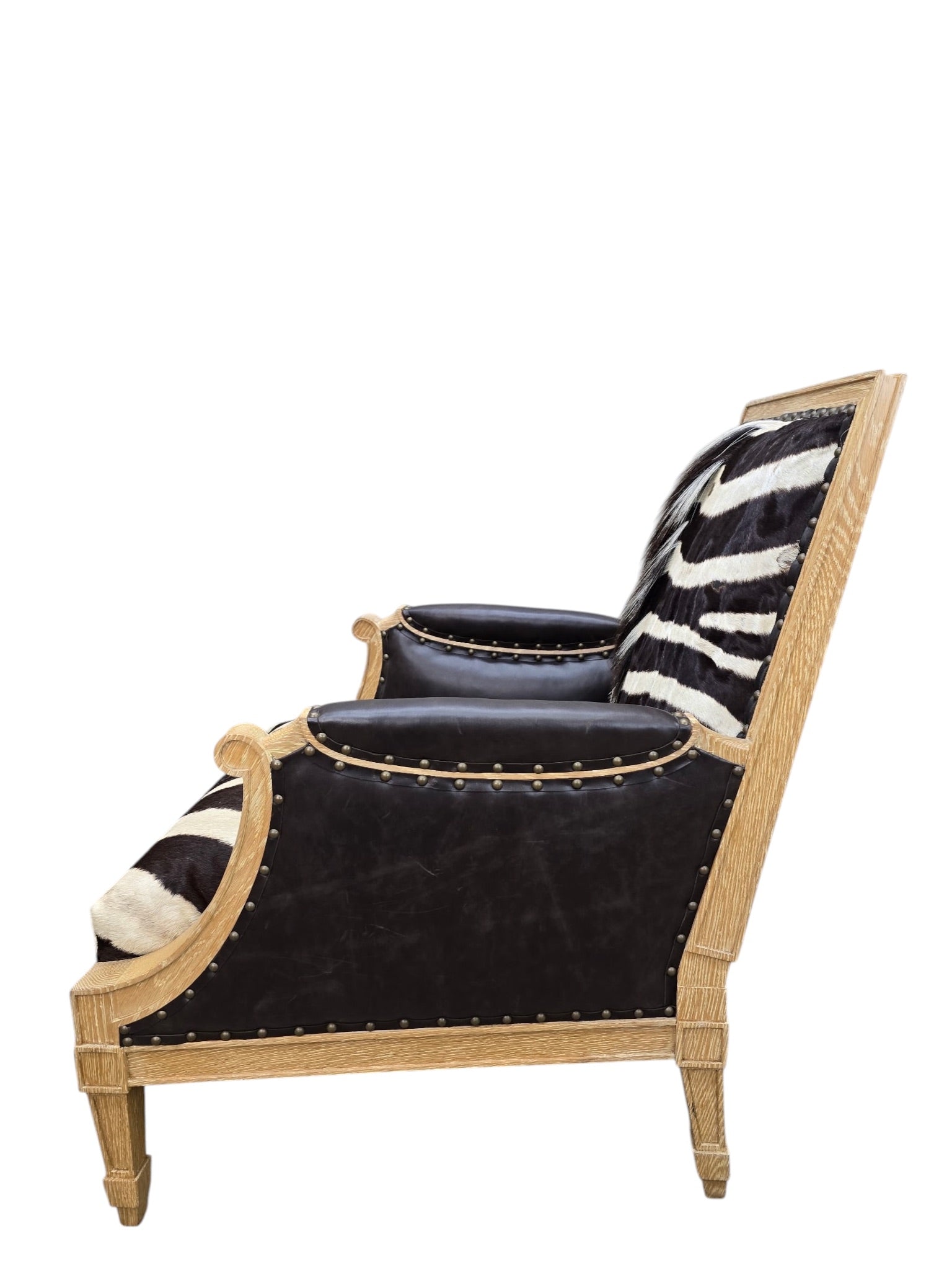 Frank Emilio Lounge Chair by MattVintage Frank Emilio Lounge Chair by Mattaliano Newly Reupholstered in Genuine Hide & Distressed Leather