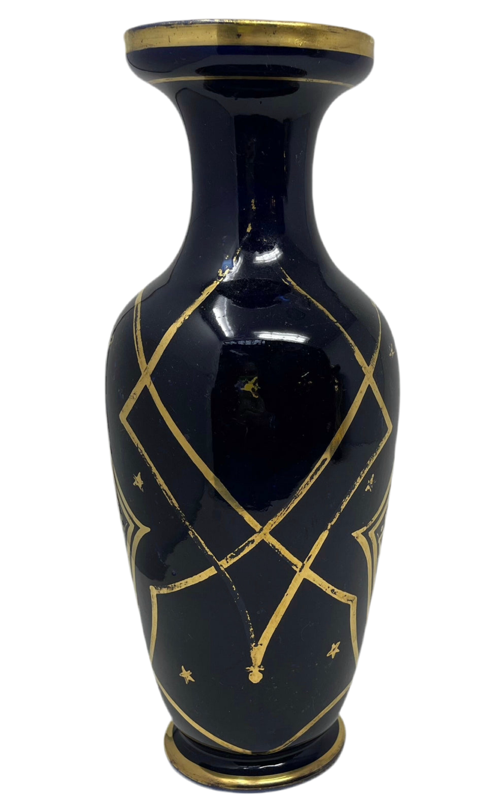 Antique French Old Paris Gilded Porcelain Vases - Pair