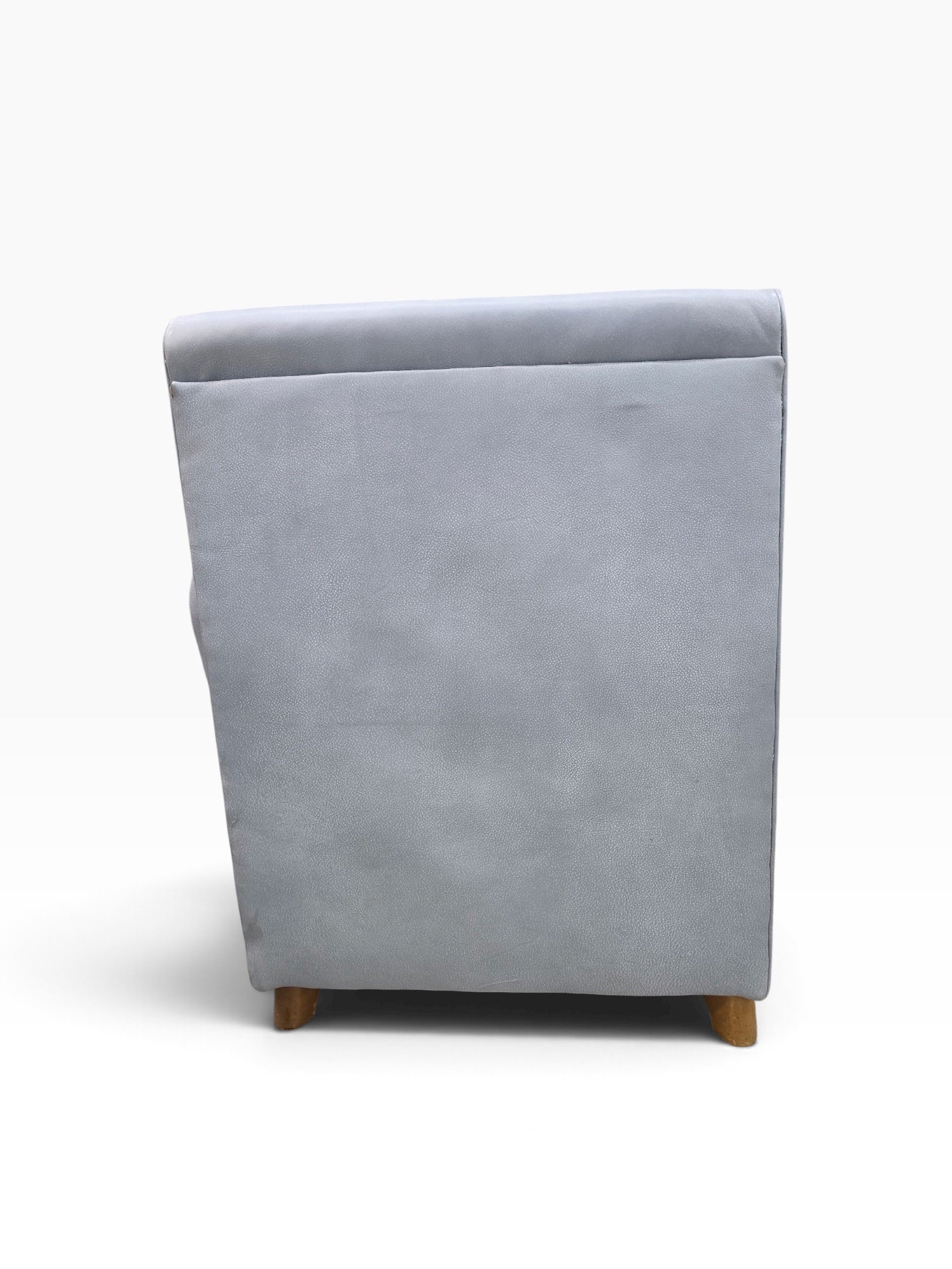 Mid Century Modern Heywood Wakefield Modular Sectional Sofa Newly Reupholstered in Powder Blue Holly Hunt Leather