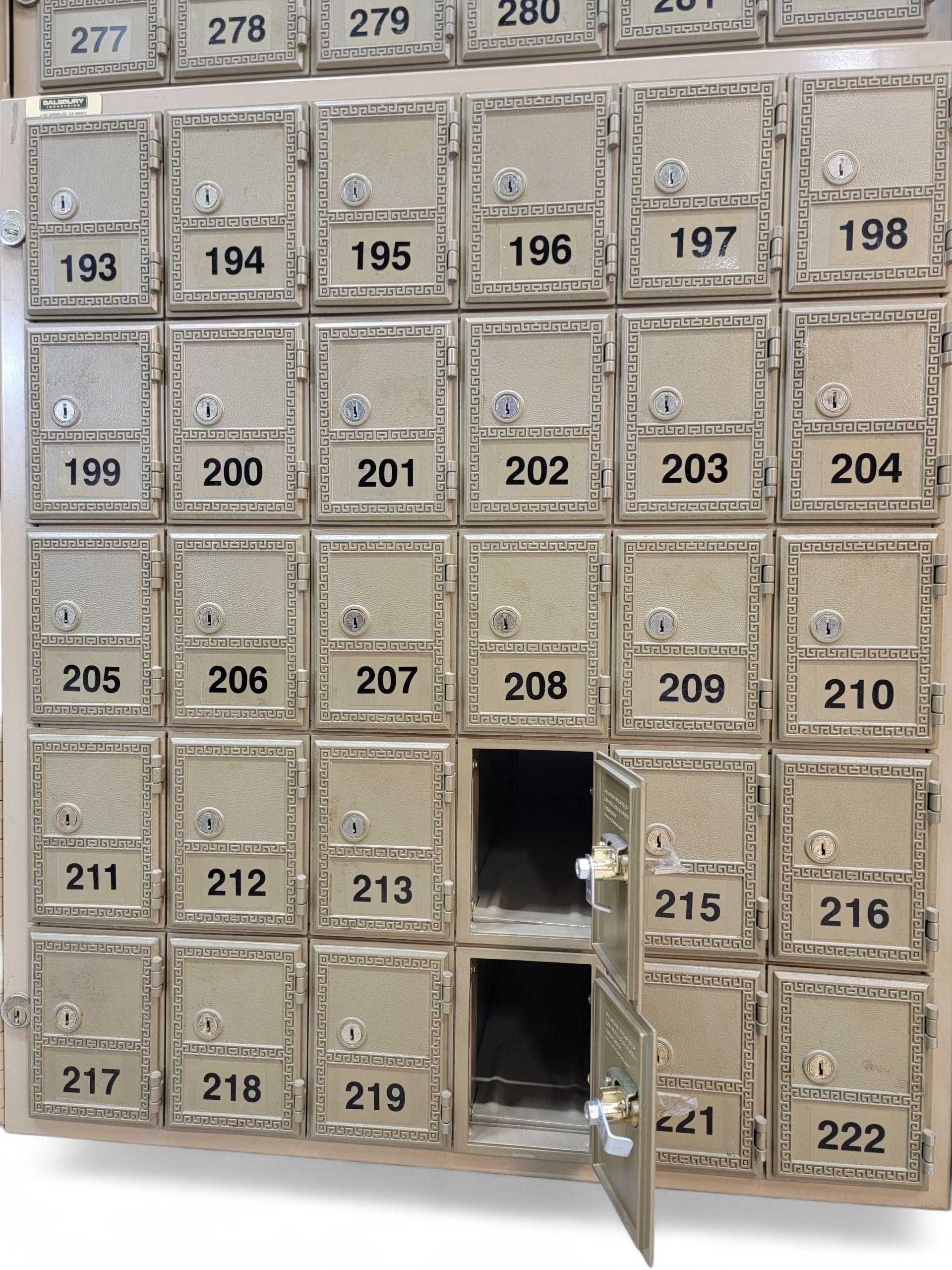 Vintage Metal Mailroom Storage Boxes by Salisbury Industries - Set of 12