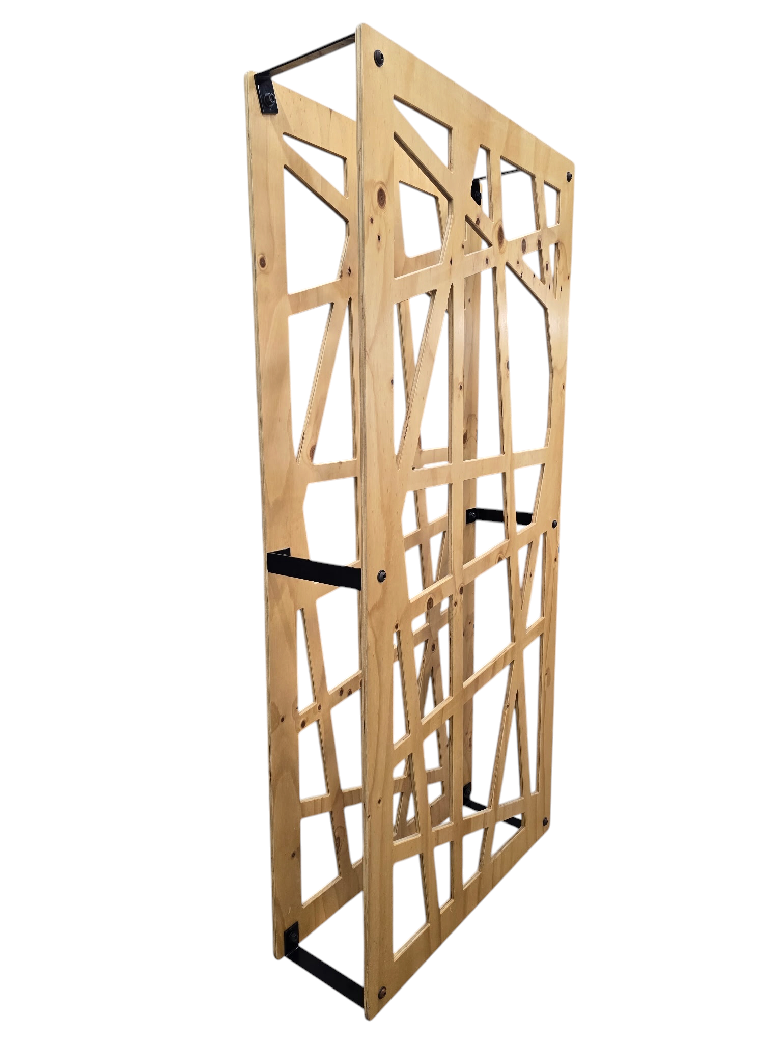 Shiner International Sculptural Geometric Wood Étagère