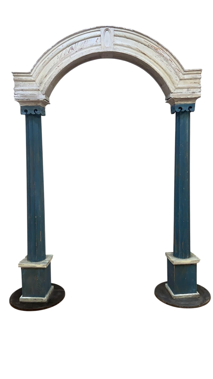 Vintage French Style Architectural Dual Column Free Standing Archway