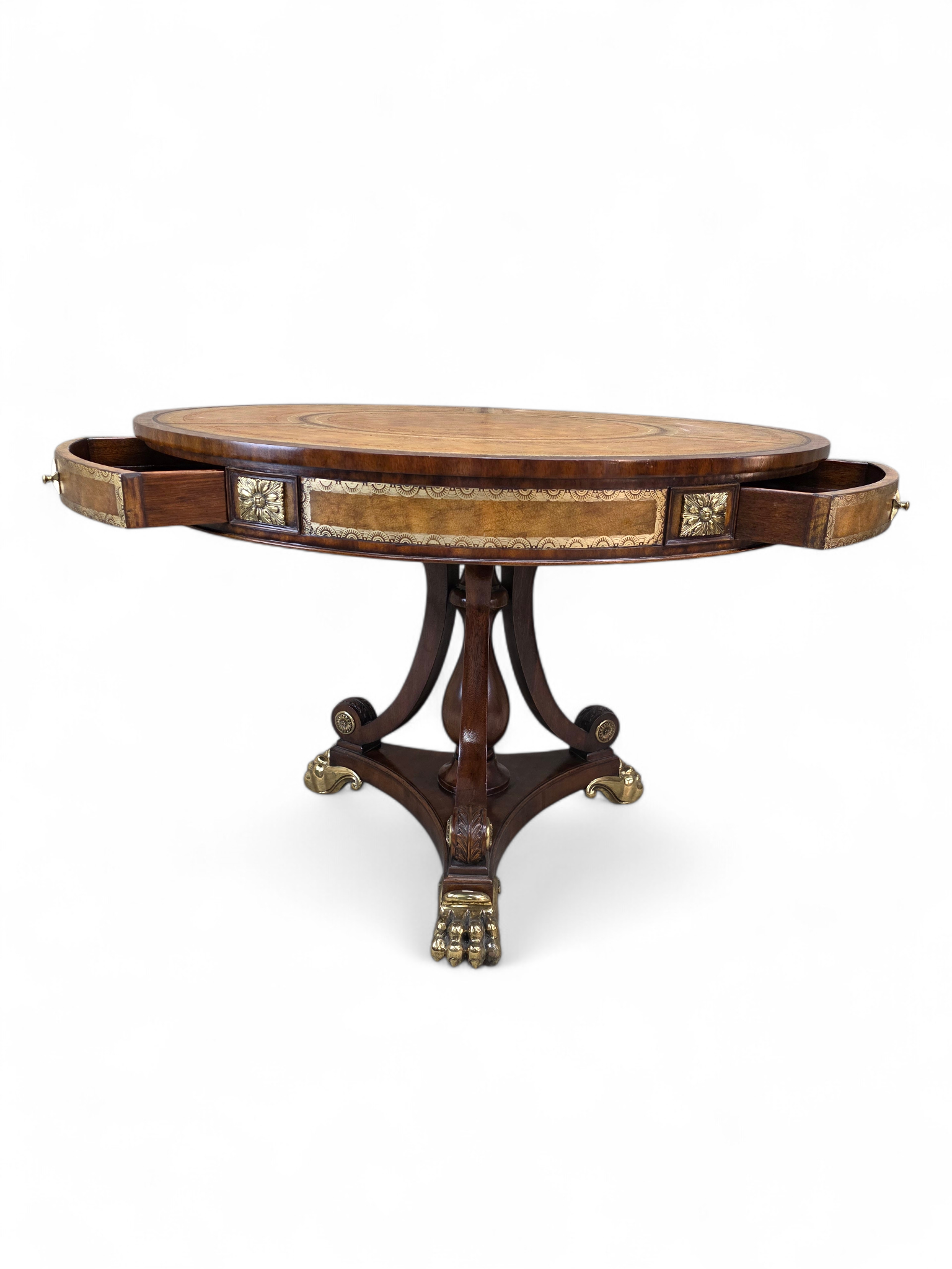 Vintage French Empire Regency Style Library/Hall Table by Maitland Smith