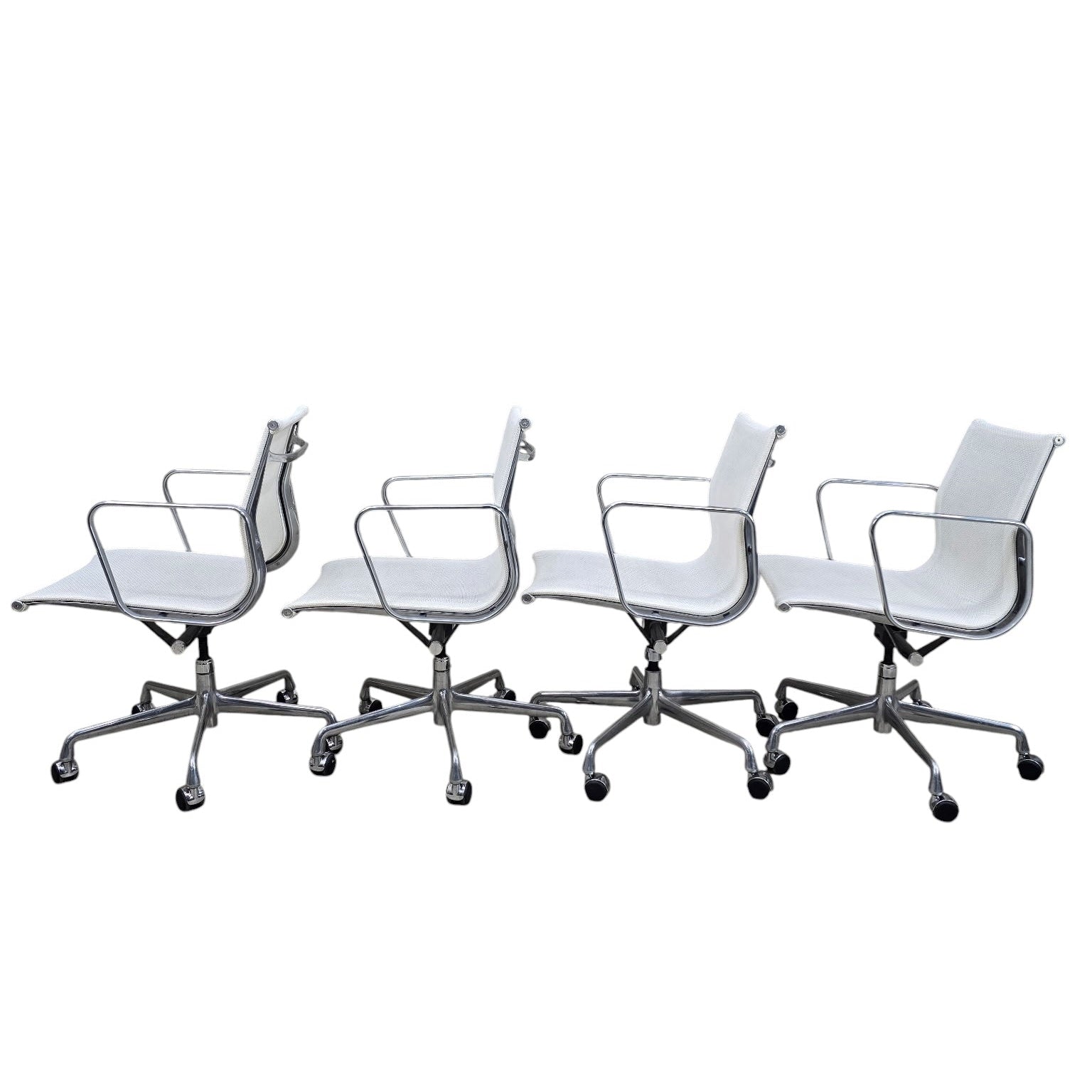 MCM Herman Miller Eames White Mesh Low Back Office Chairs - 6