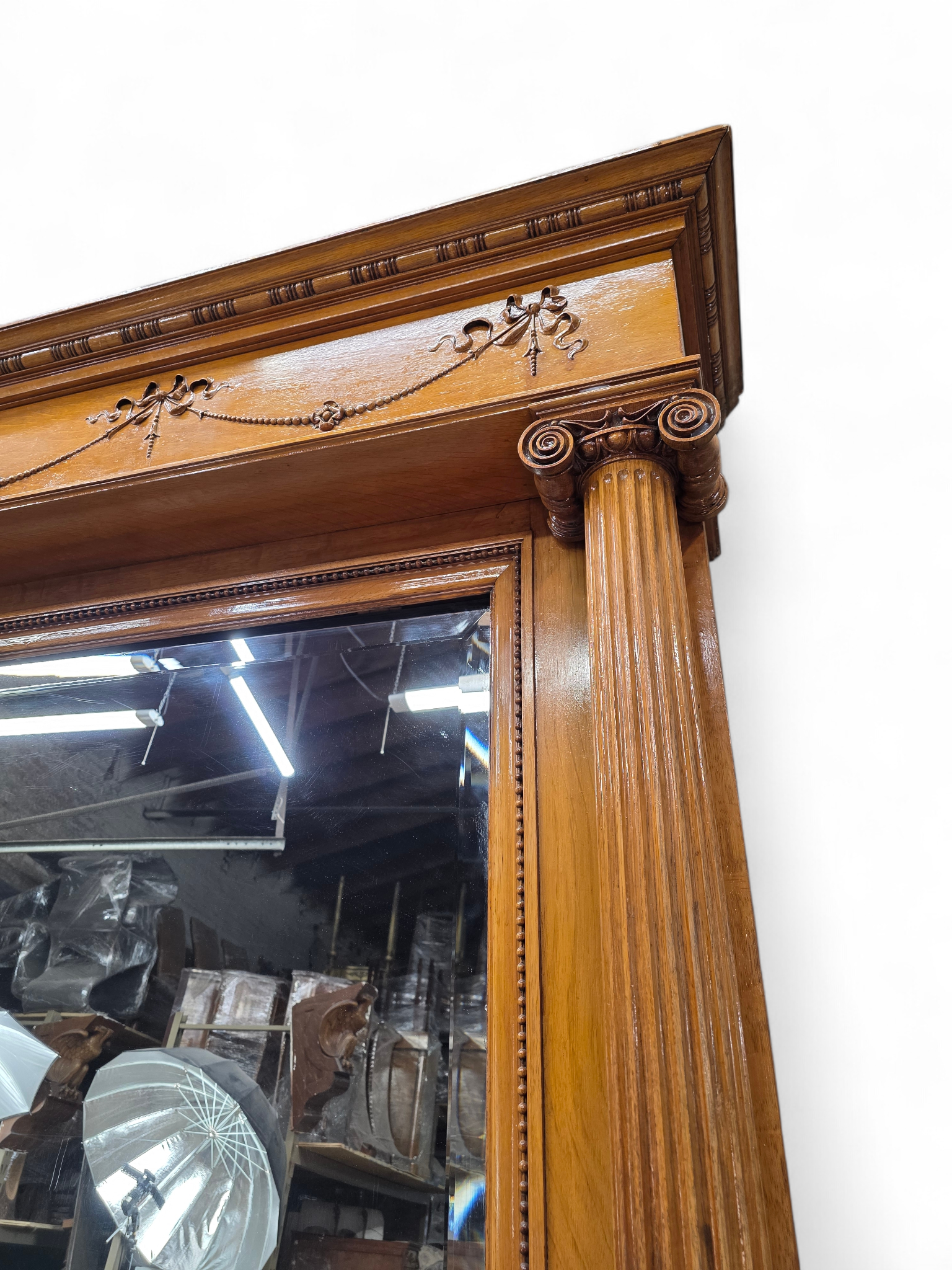 Antique Victorian Style Architectural Salvage Beveled Pier Mirror