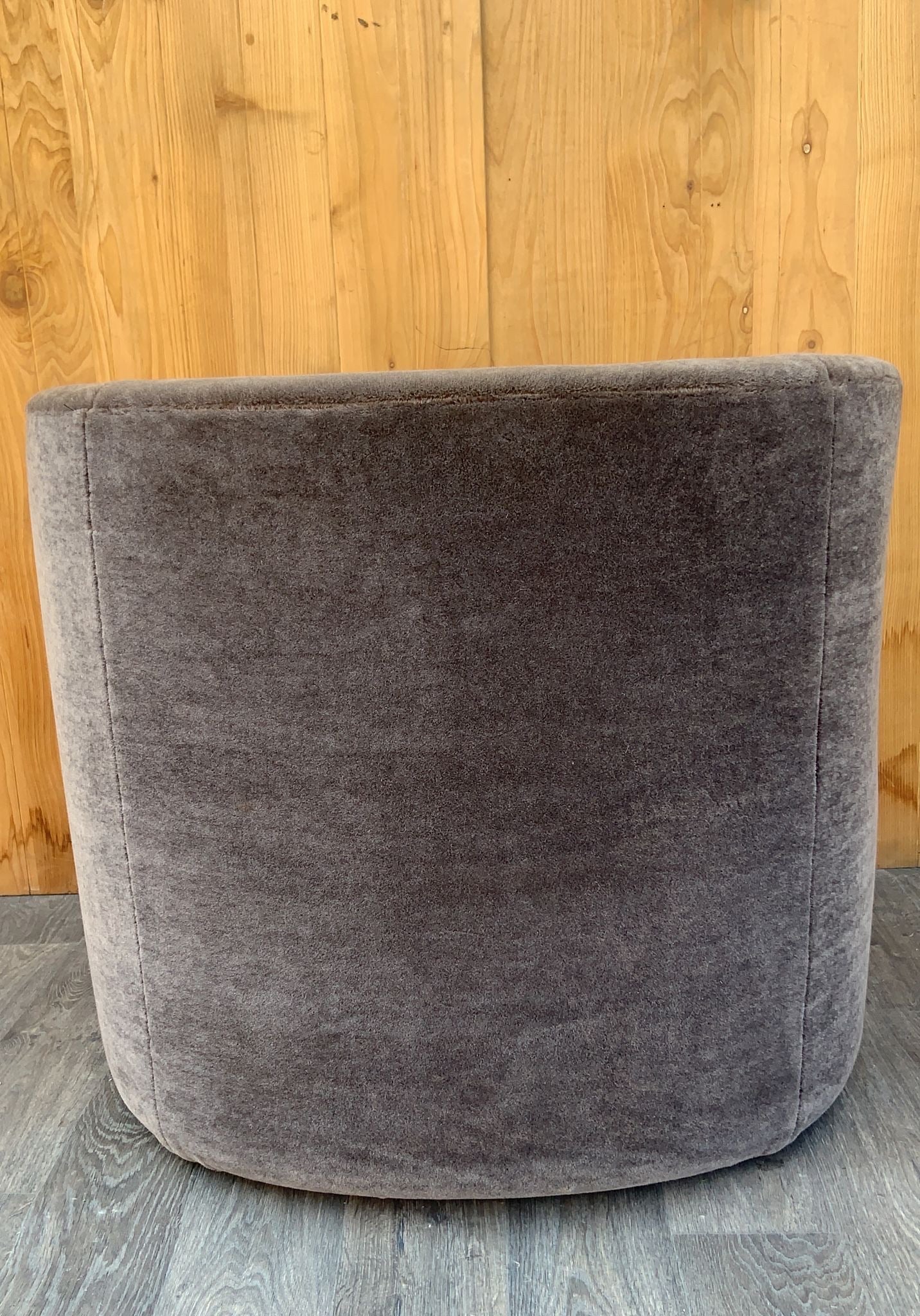 Mid Century Modern Faudet-Harrison Designed Continuous Swivel Tub Lounges for SCP England Newly Upholstered Grey Mohair - Pair