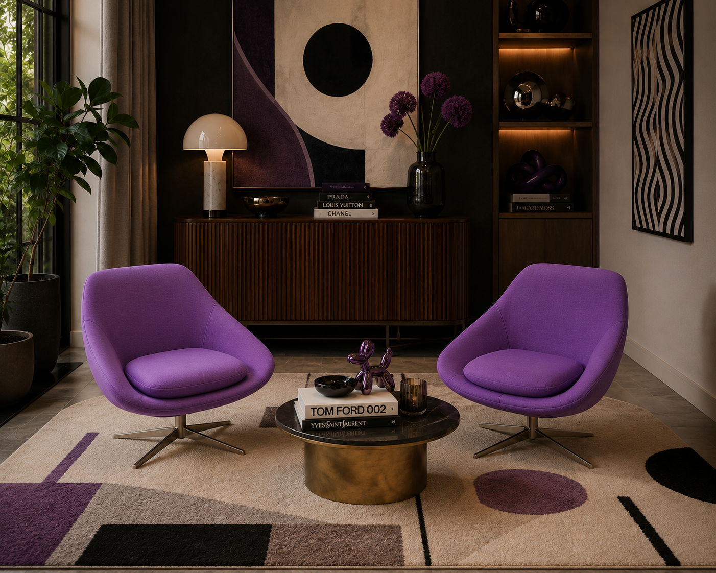 MCM Overman Style Iris Swivel Chairs by Allermuir - Pair