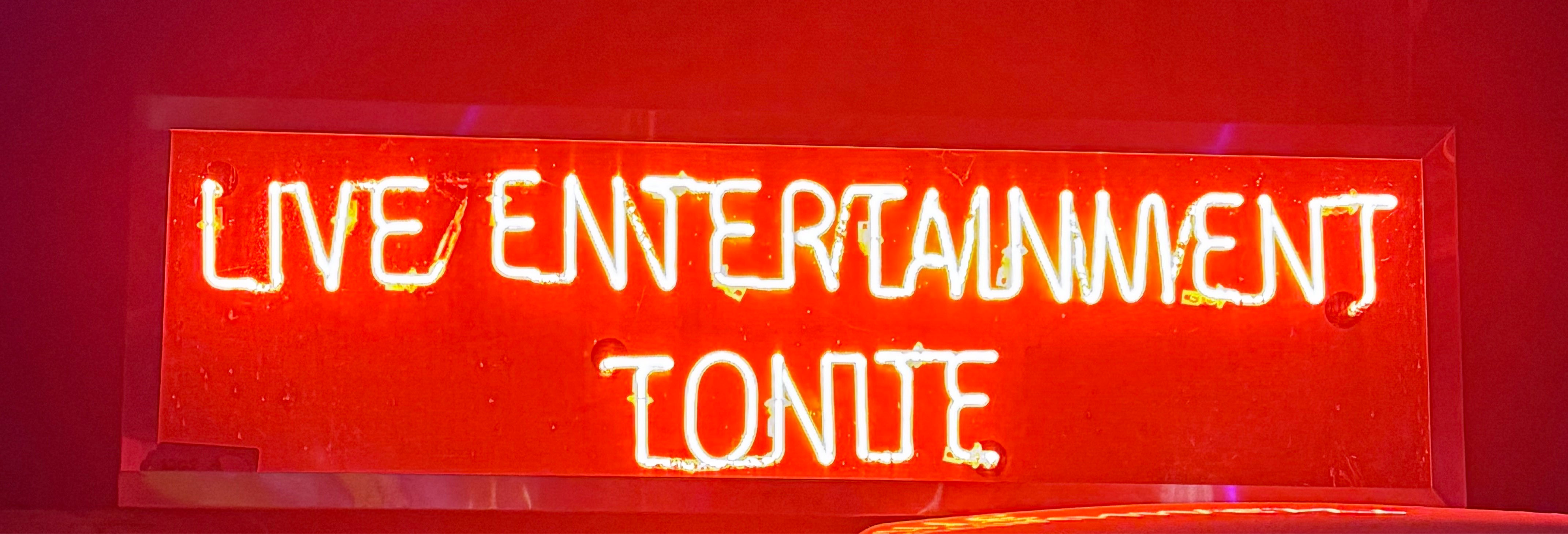 Vintage Red "Live Entertainment Tonight" Neon Sign