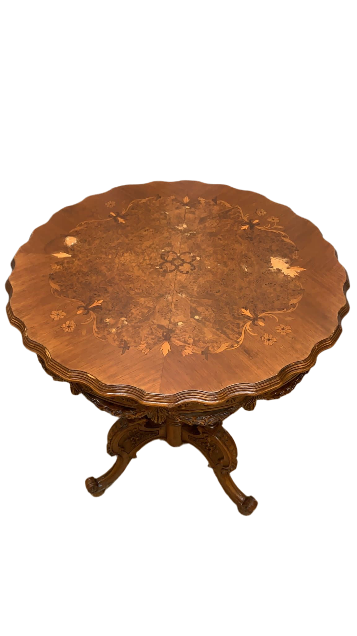 Antique Carved Ornate Accent Side Table