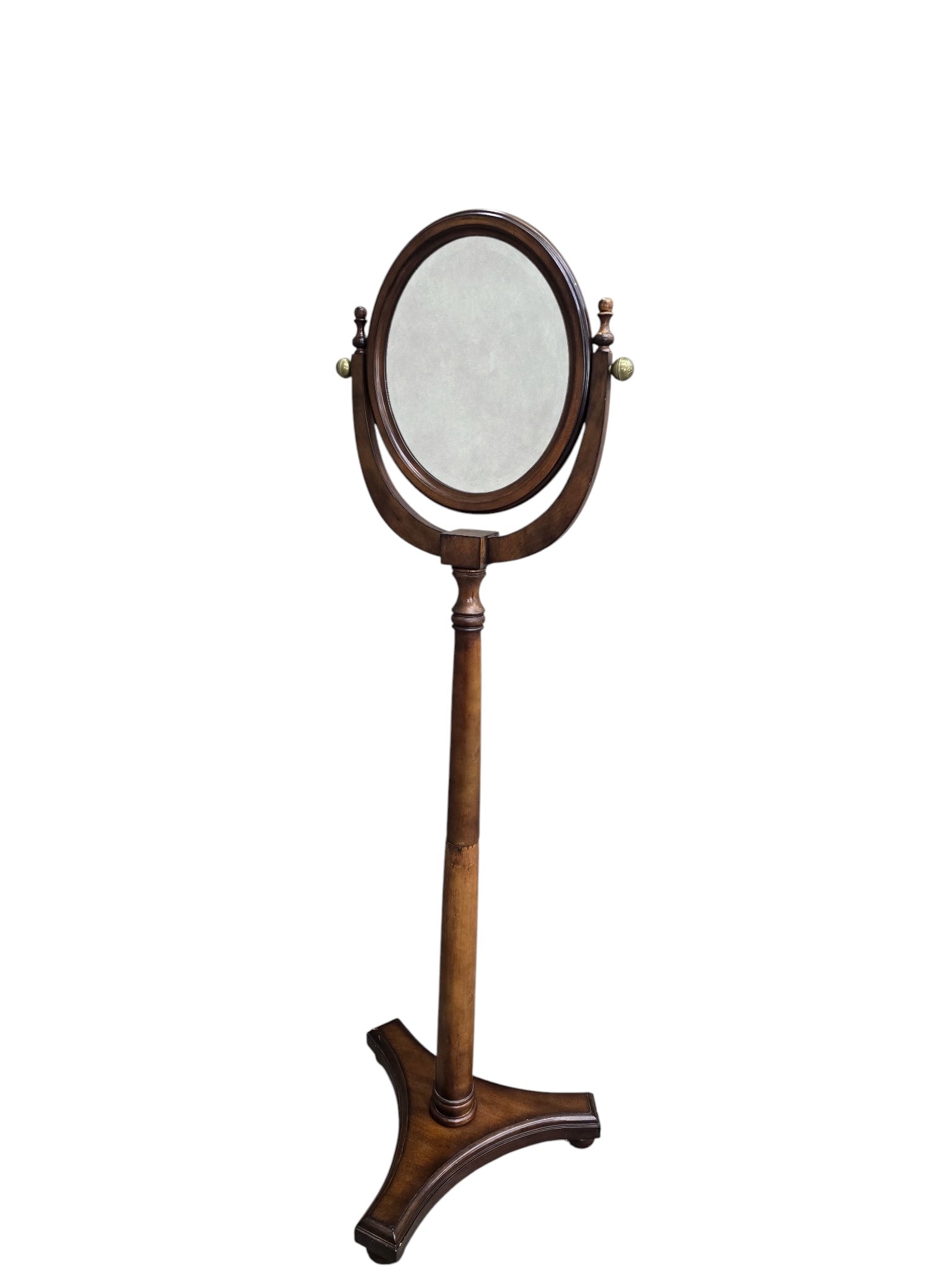 Antique Style Adjustable Pedestal Cheval Shaving Mirror with Beveled Glass