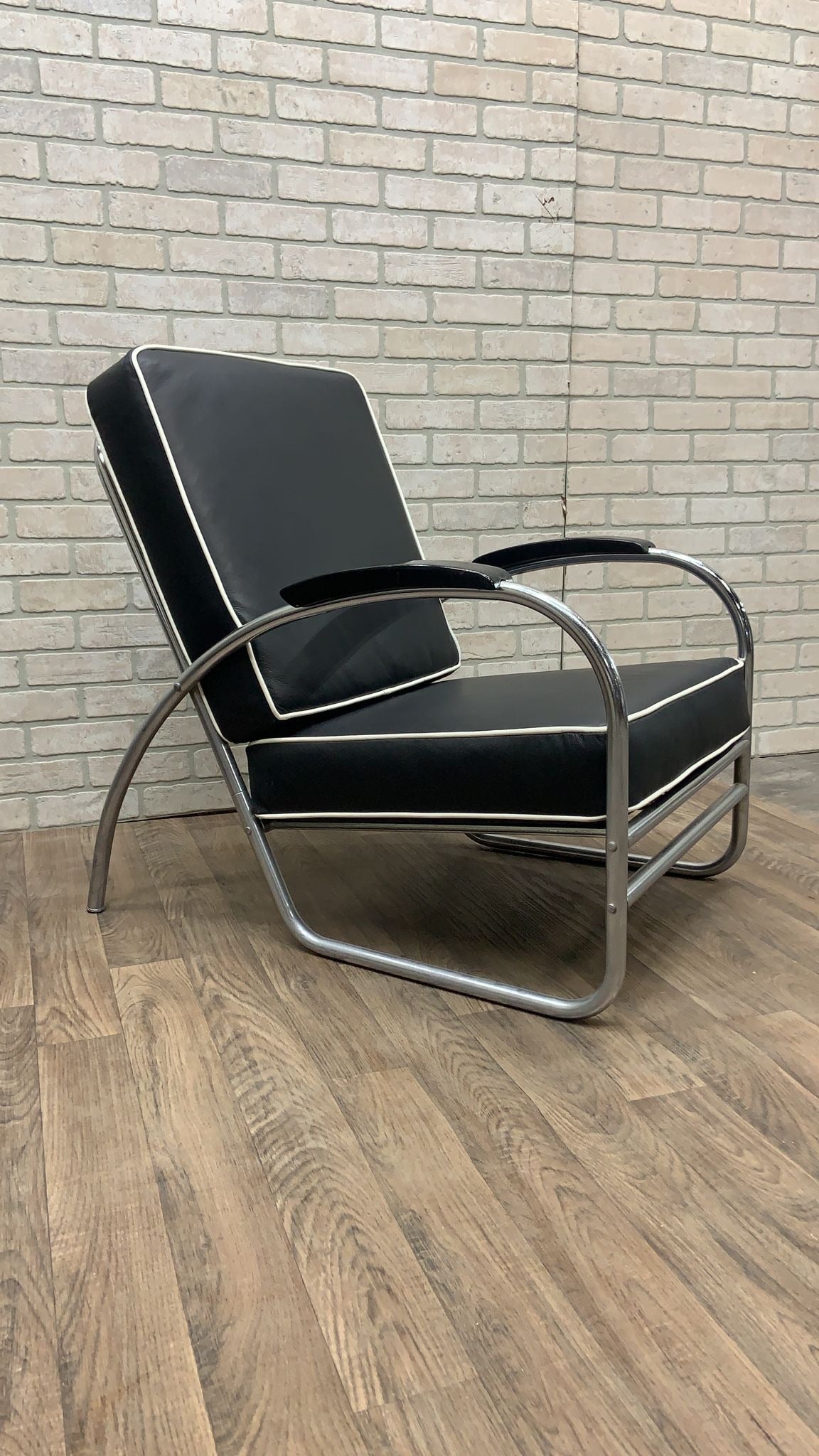 Art Deco Tubular Sofa & Lounge Chair by Kem Weber Newly Reupholstered