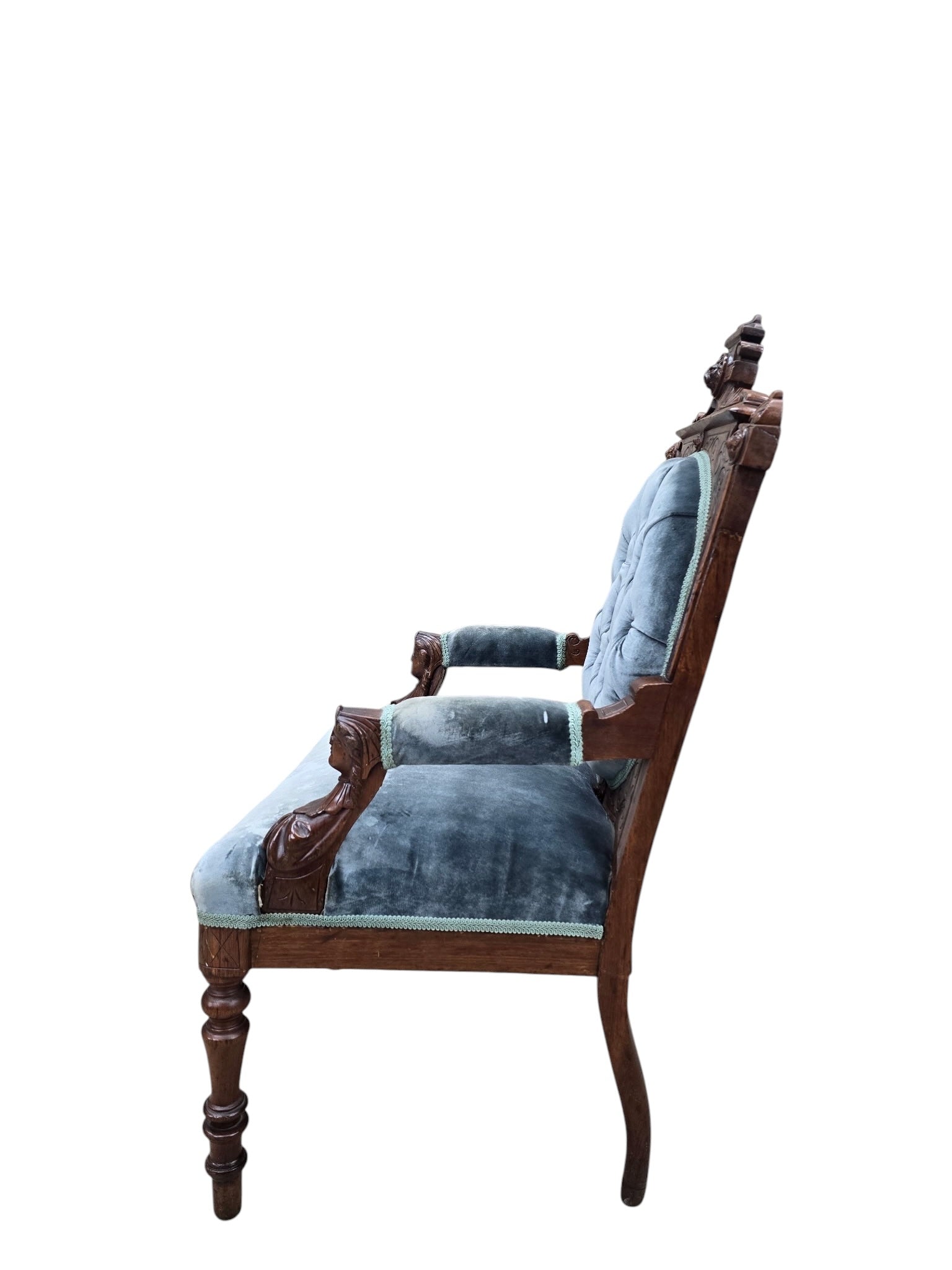 Antique Renaissance Revival Carved Chairs by John Jelliff - Set of 2