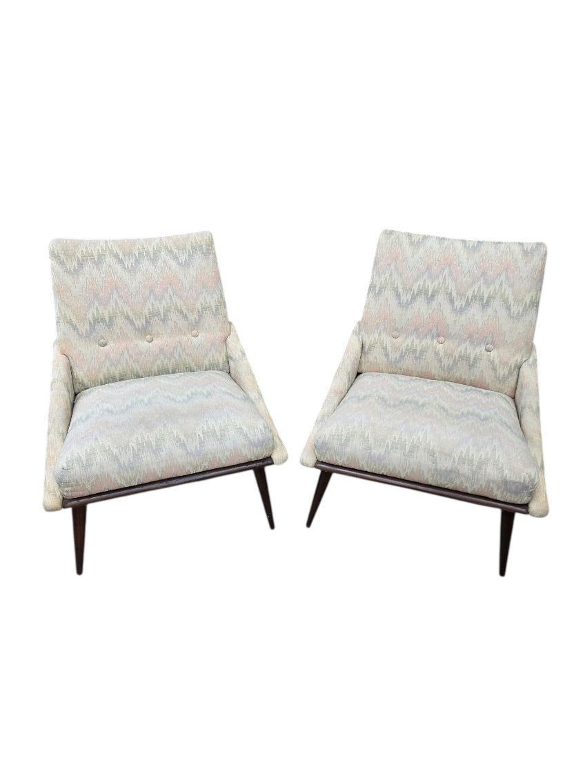 MCM Slipper Chairs by Kroehler Newly Reupholstered – Pair