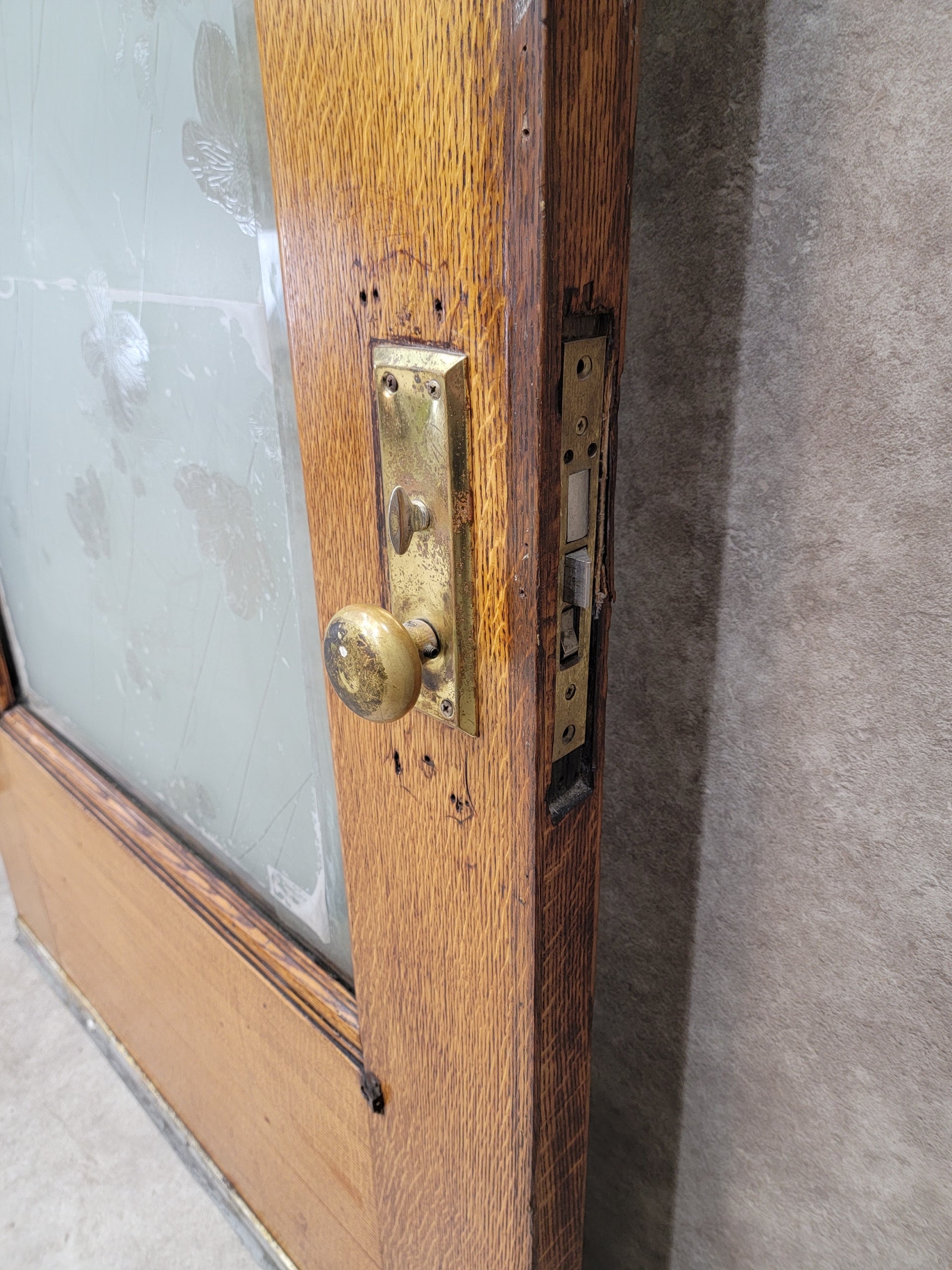 HOLD - Antique Monumental Salvaged Carved Entrance Door