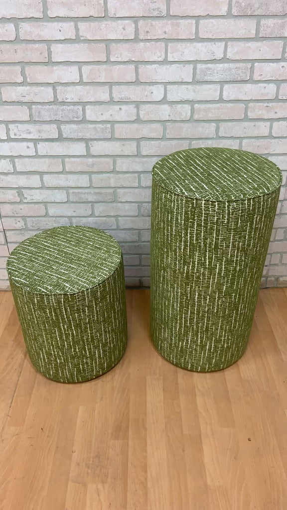 Mid Century Modern Knoll Rockwell Unscripted Swivel Bar and Low Stool - Set of 2 (Green Multi)