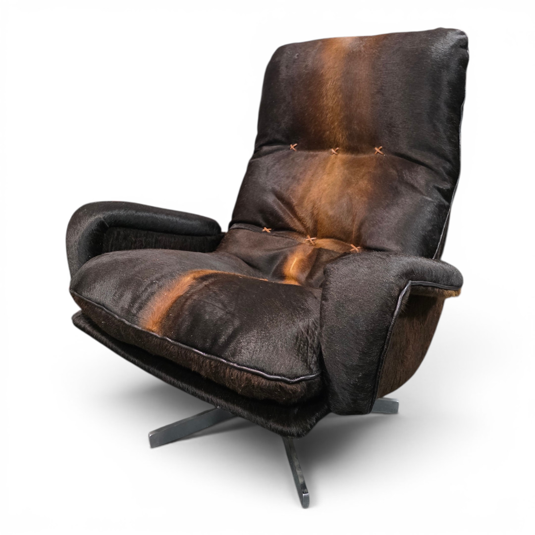 MCM De Sede Lounge Chair and Ottoman Newly Reupholstered
