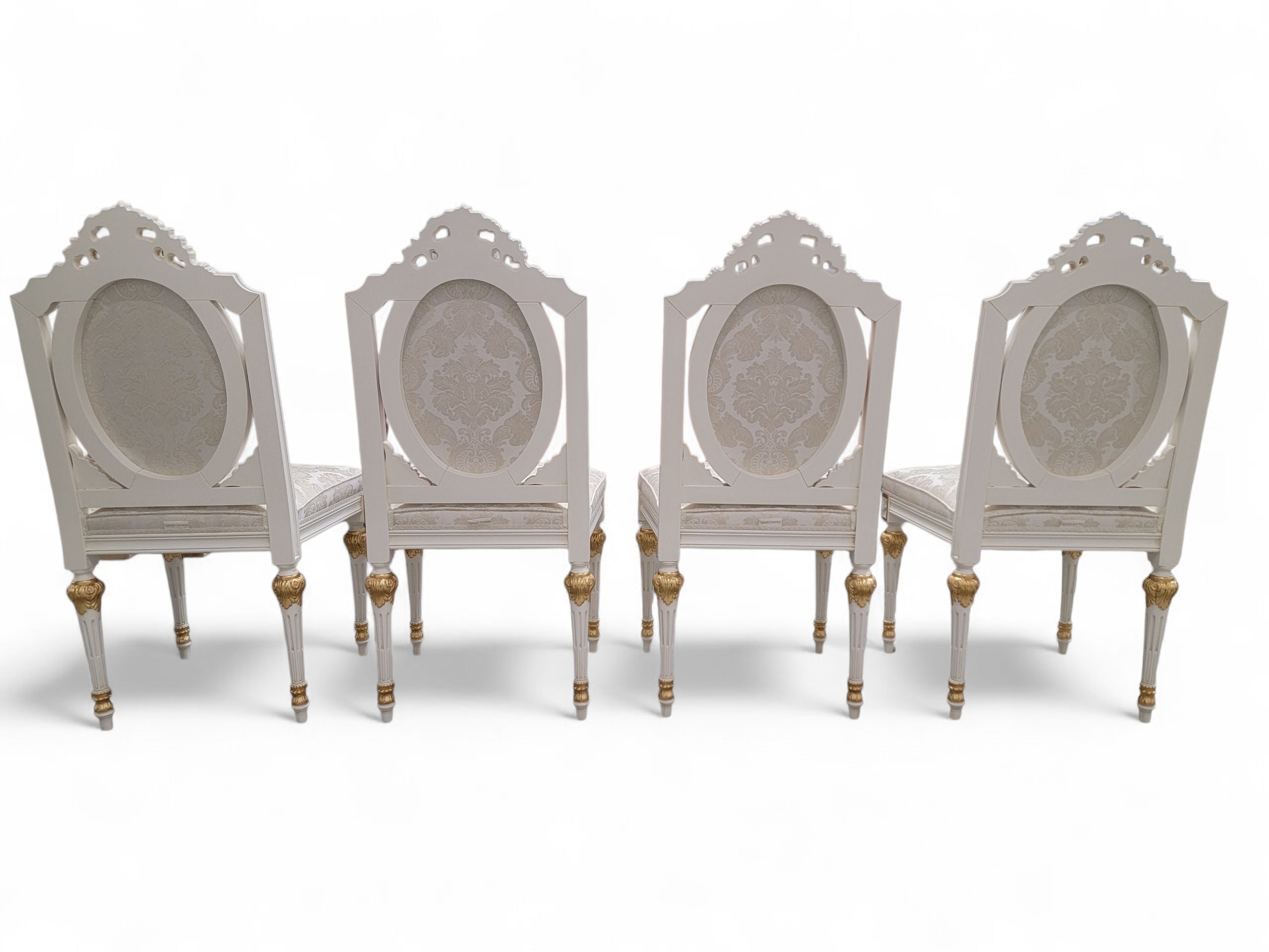 Vintage Monumental 20 Seat Venetian Rococo Gilded Hand Painted Capodimonte Style Dining Set