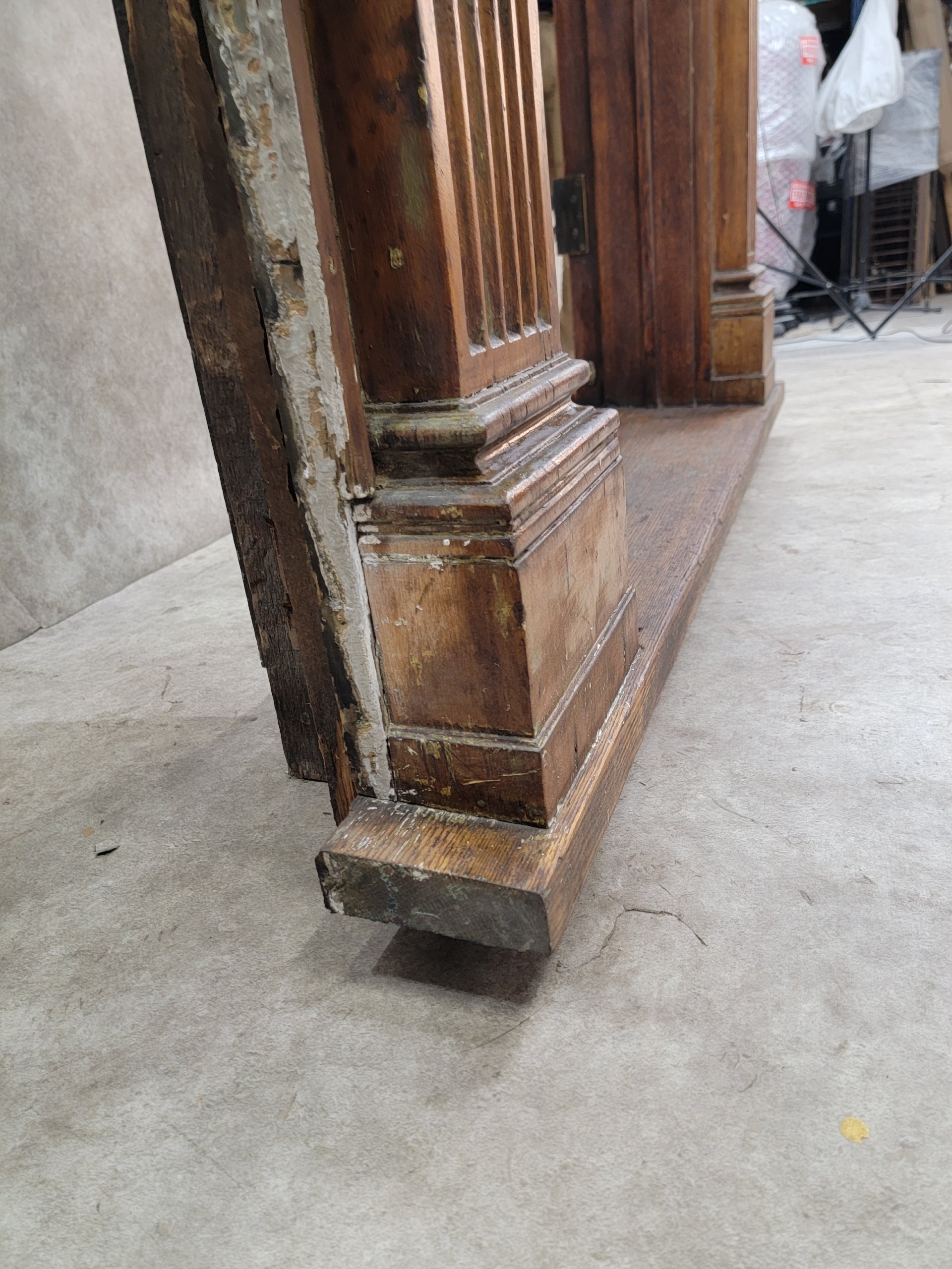 HOLD - Antique Monumental Salvaged Carved Entrance Door