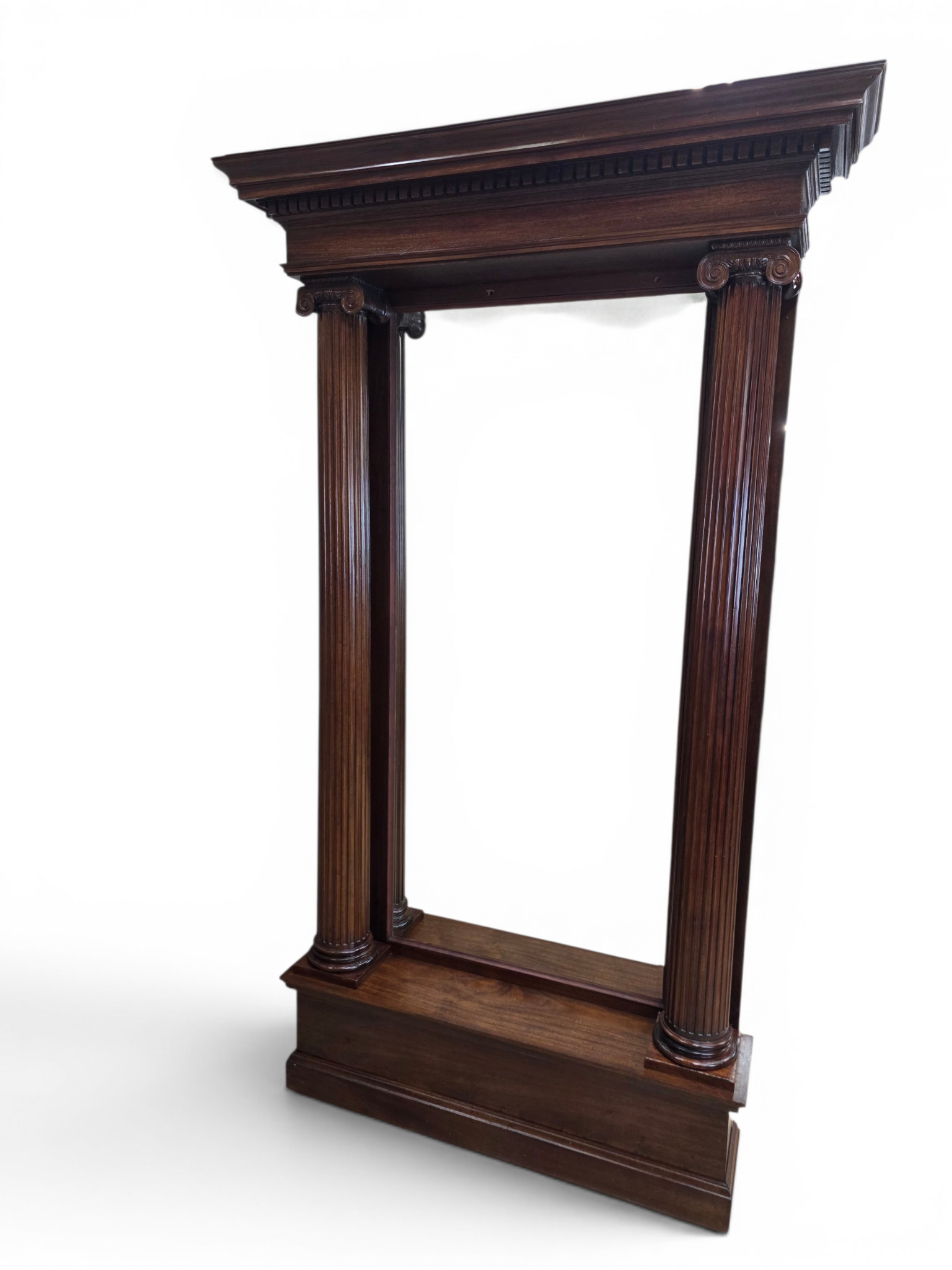 Antique Chicago Architectural Salvage Mahogany Pier / Hall Mirror