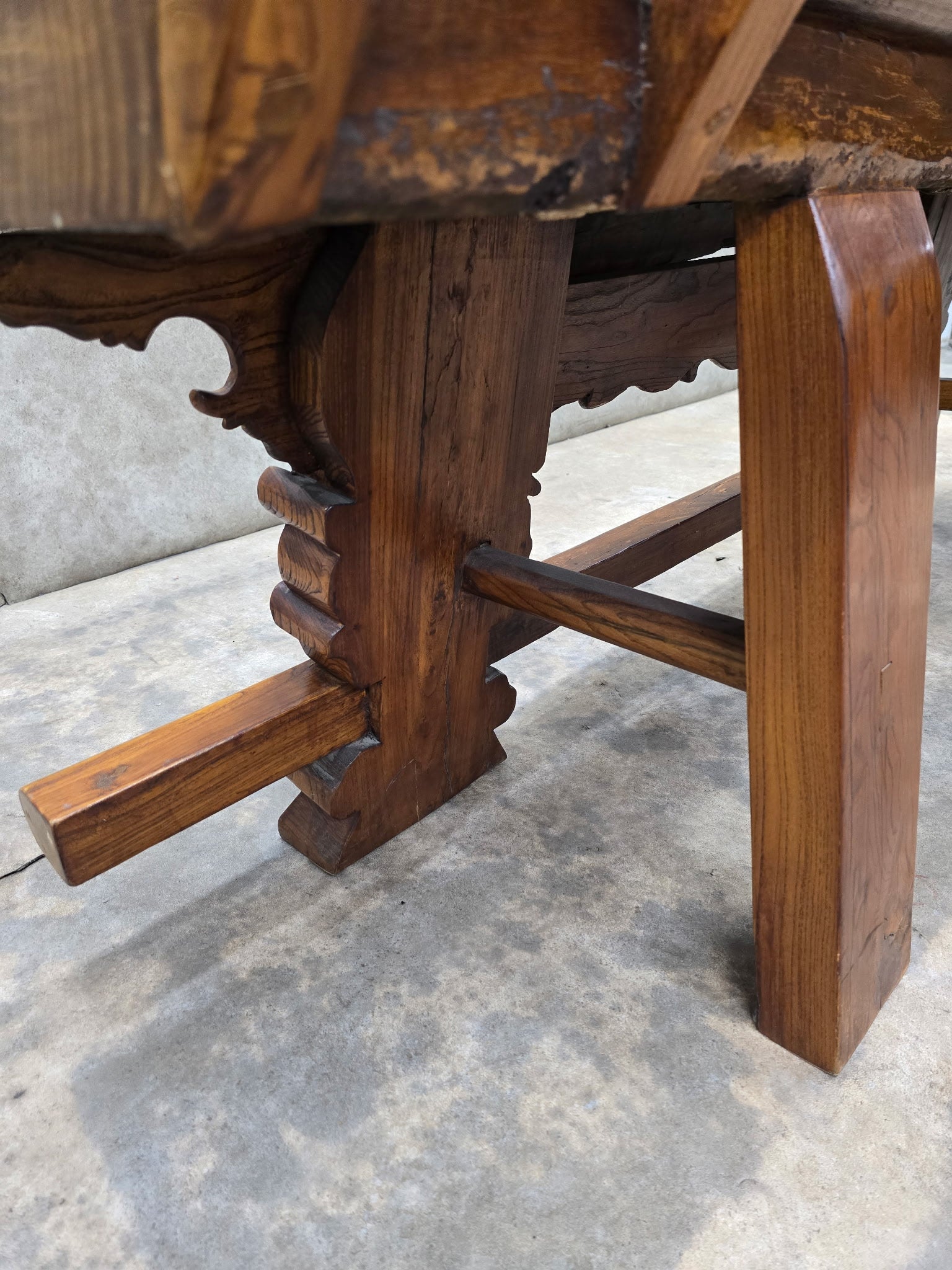 Chinese Carved Wood Theater Bench, Circa 1900