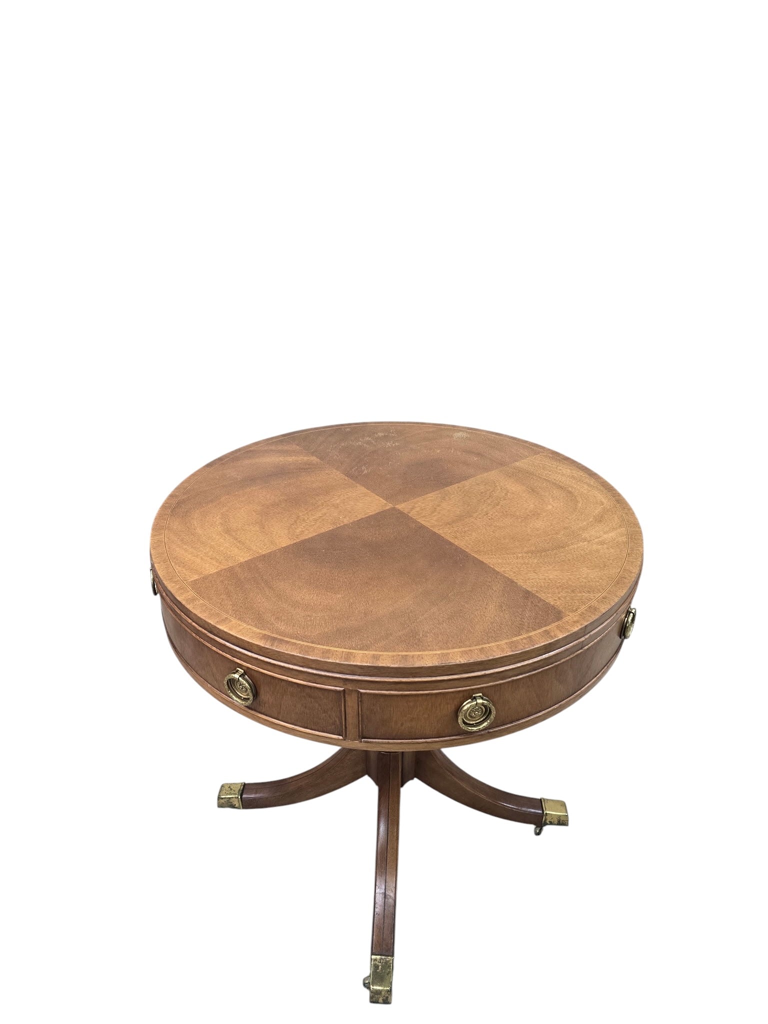 Vintage Baker Furniture Mahogany Drum Table