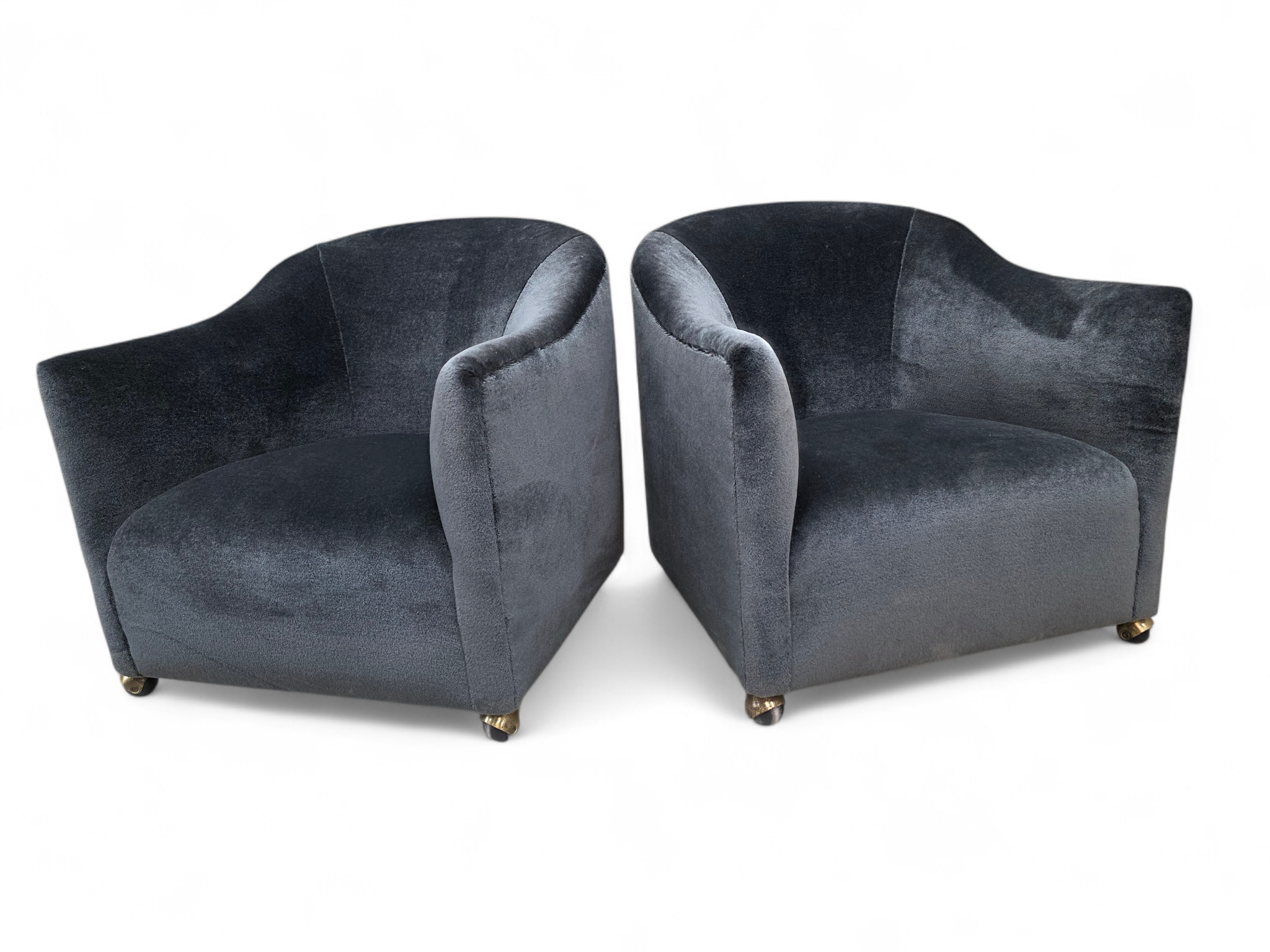 MCM Barrel Back Club Chairs by Kroehler Newly Reupholstered  - Pair