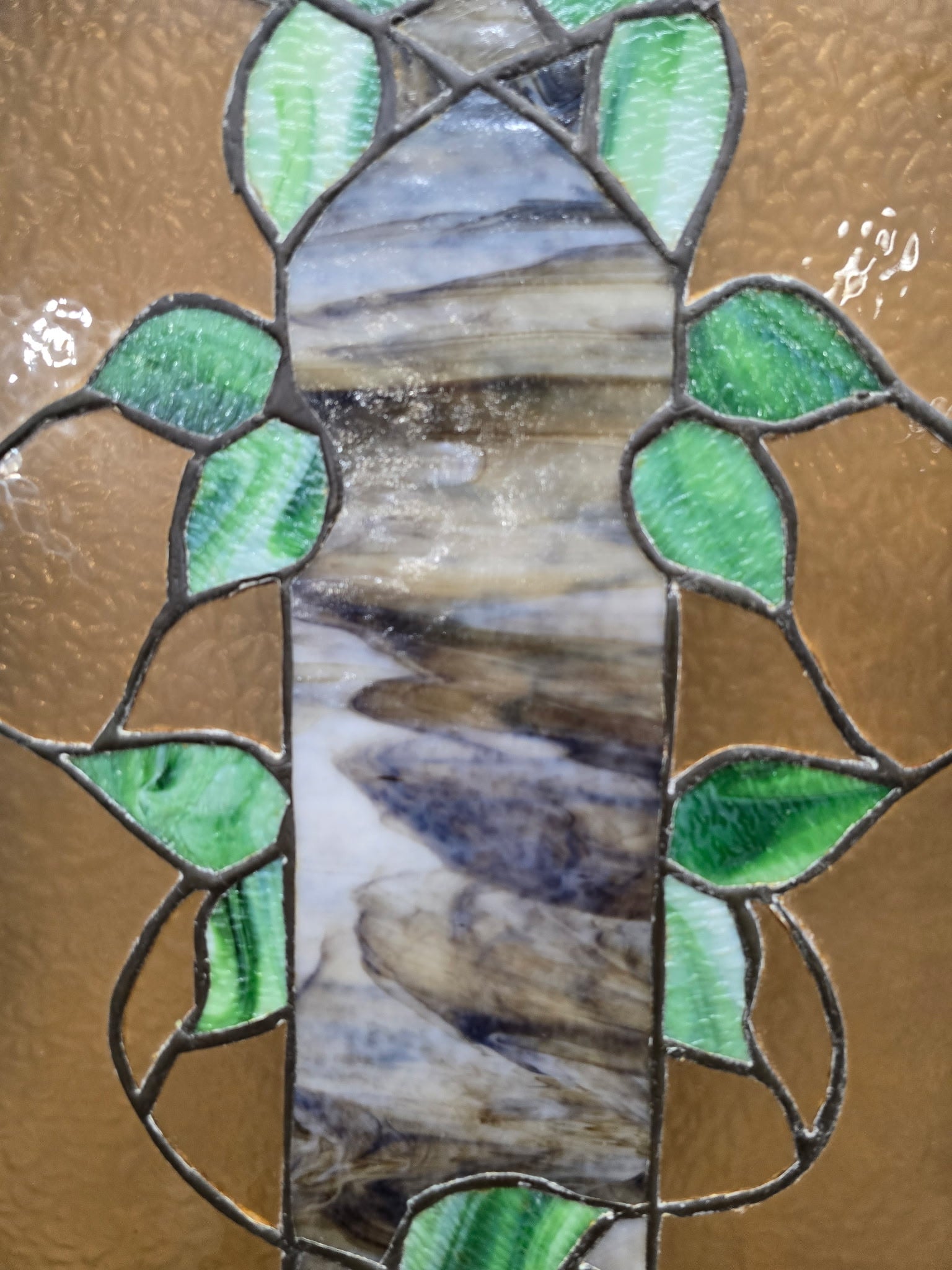 Peacock Design Stained Glass Window