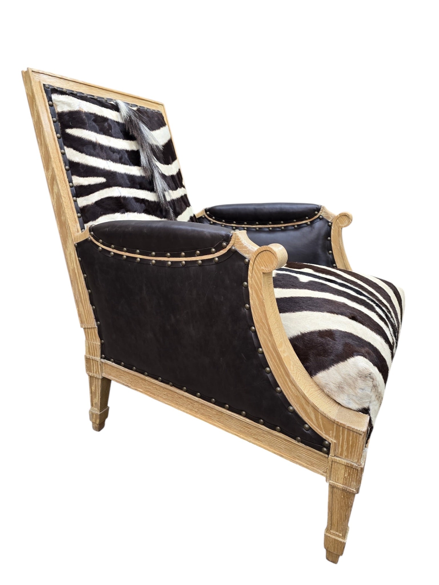 Frank Emilio Lounge Chair by MattVintage Frank Emilio Lounge Chair by Mattaliano Newly Reupholstered in Genuine Hide & Distressed Leather