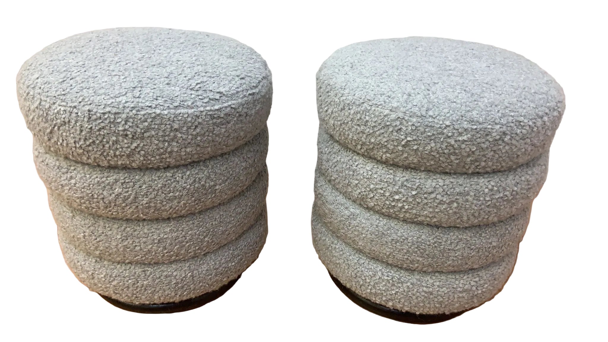 Vintage Contemporary Ridged Stool Newly Reupholstered