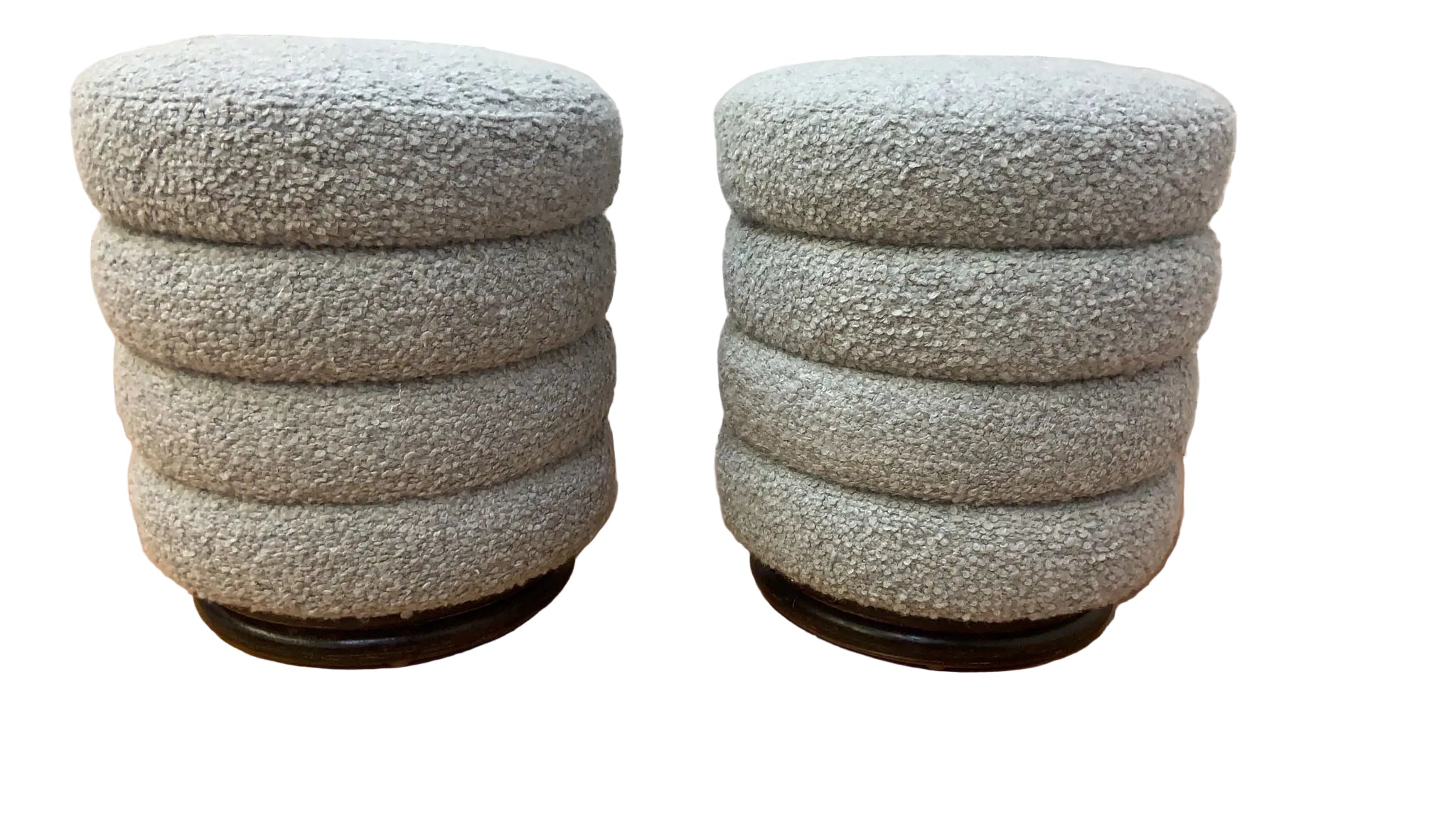 Vintage Contemporary Ridged Stool Newly Reupholstered