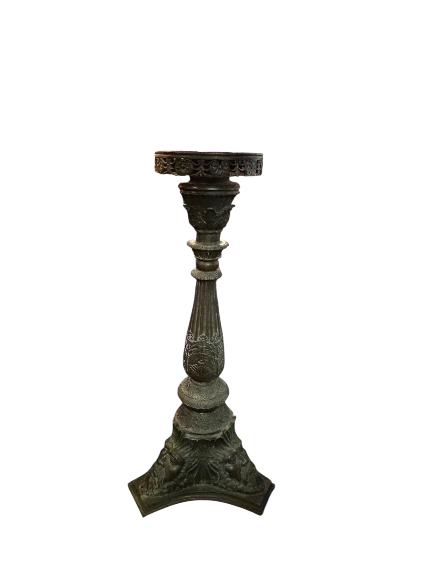 Antique Neoclassical Italian Bronze Torchiere Pedestal