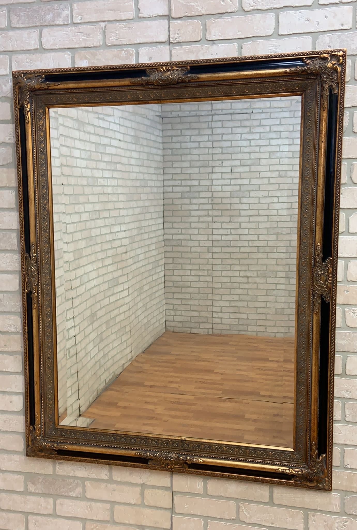 Vintage Colonial Baroque Style Wall Mirrors - Pair