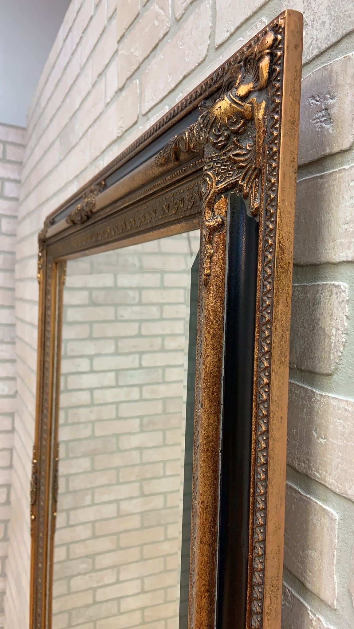 Vintage Colonial Baroque Style Wall Mirrors - Pair