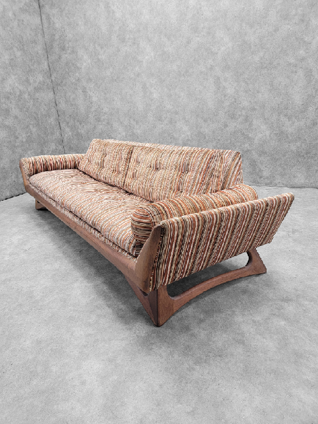 NEW - Mid Century Modern Adrian Pearsall Walnut Gondola Sofa for Craft Associates