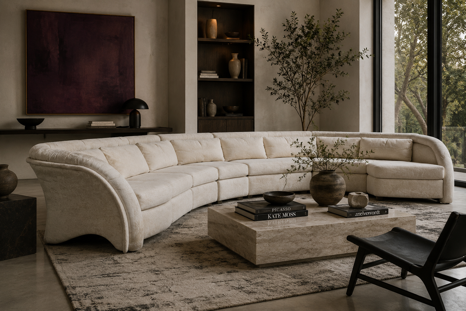 Postmodern Serpentine Sectional Sofa by Carson's For Reupholstery