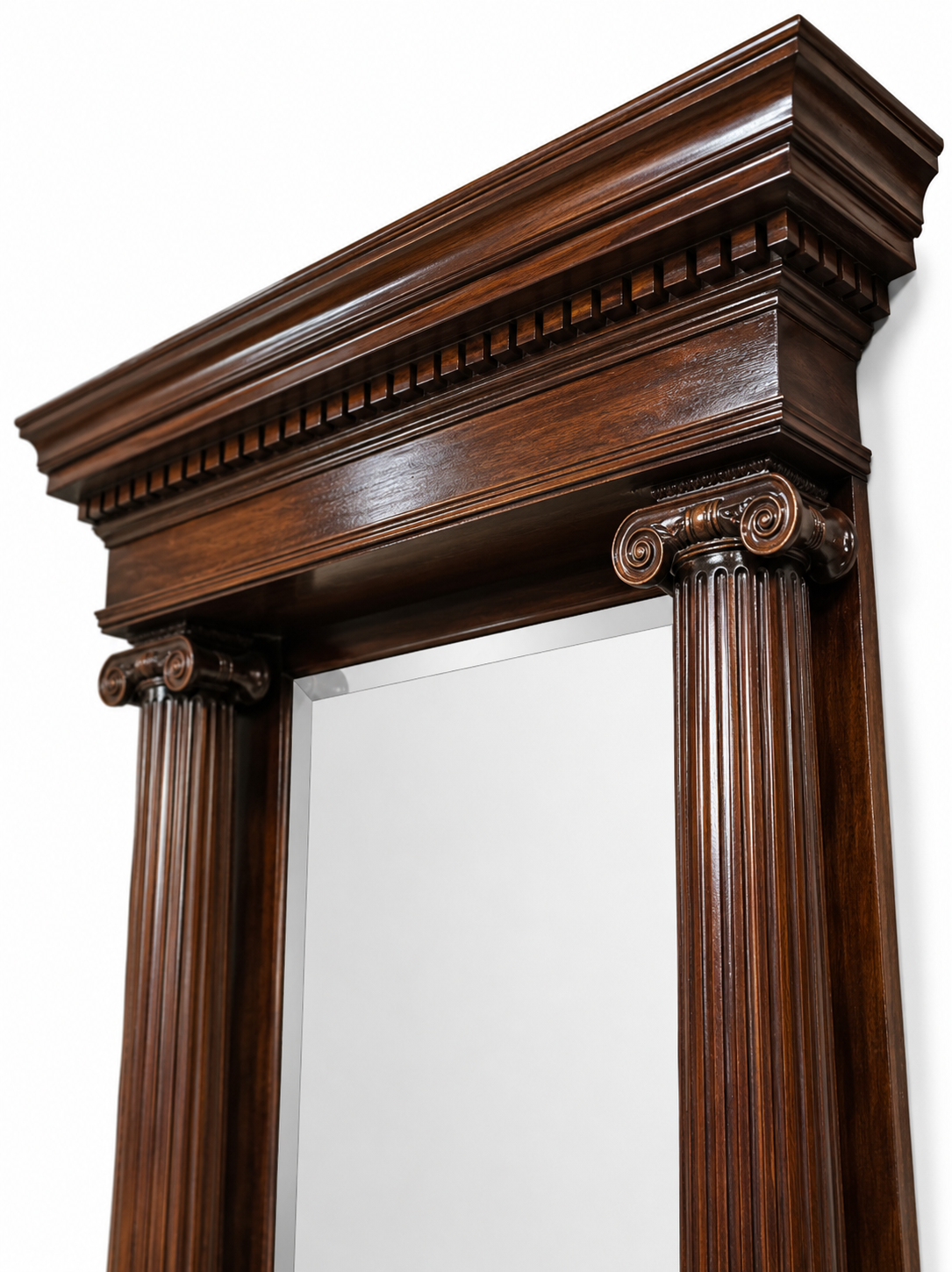 Antique Chicago Architectural Salvage Mahogany Pier / Hall Mirror