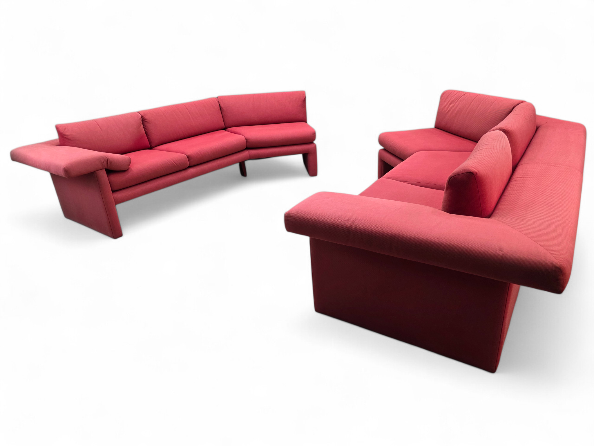 Italian Postmodern Vico Magistretti Style Large 2-Piece Sectional Sofa