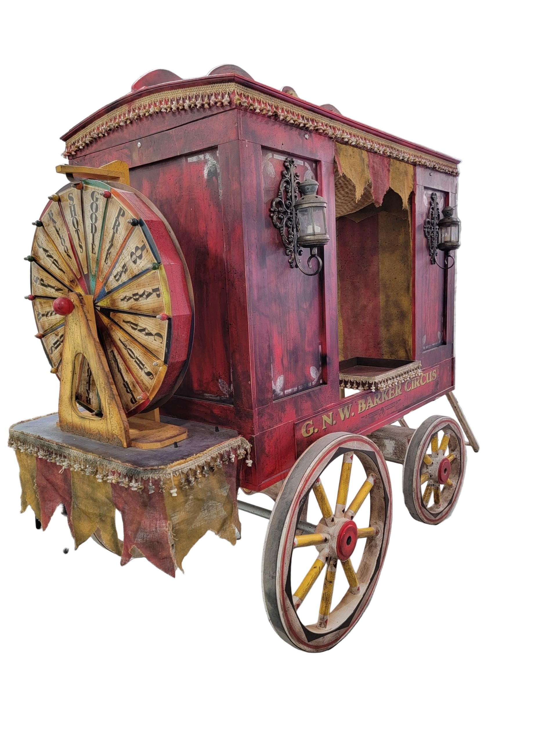 Vintage G.N.W. Barker Circus Wagon – Red & Gold Wooden Collectible