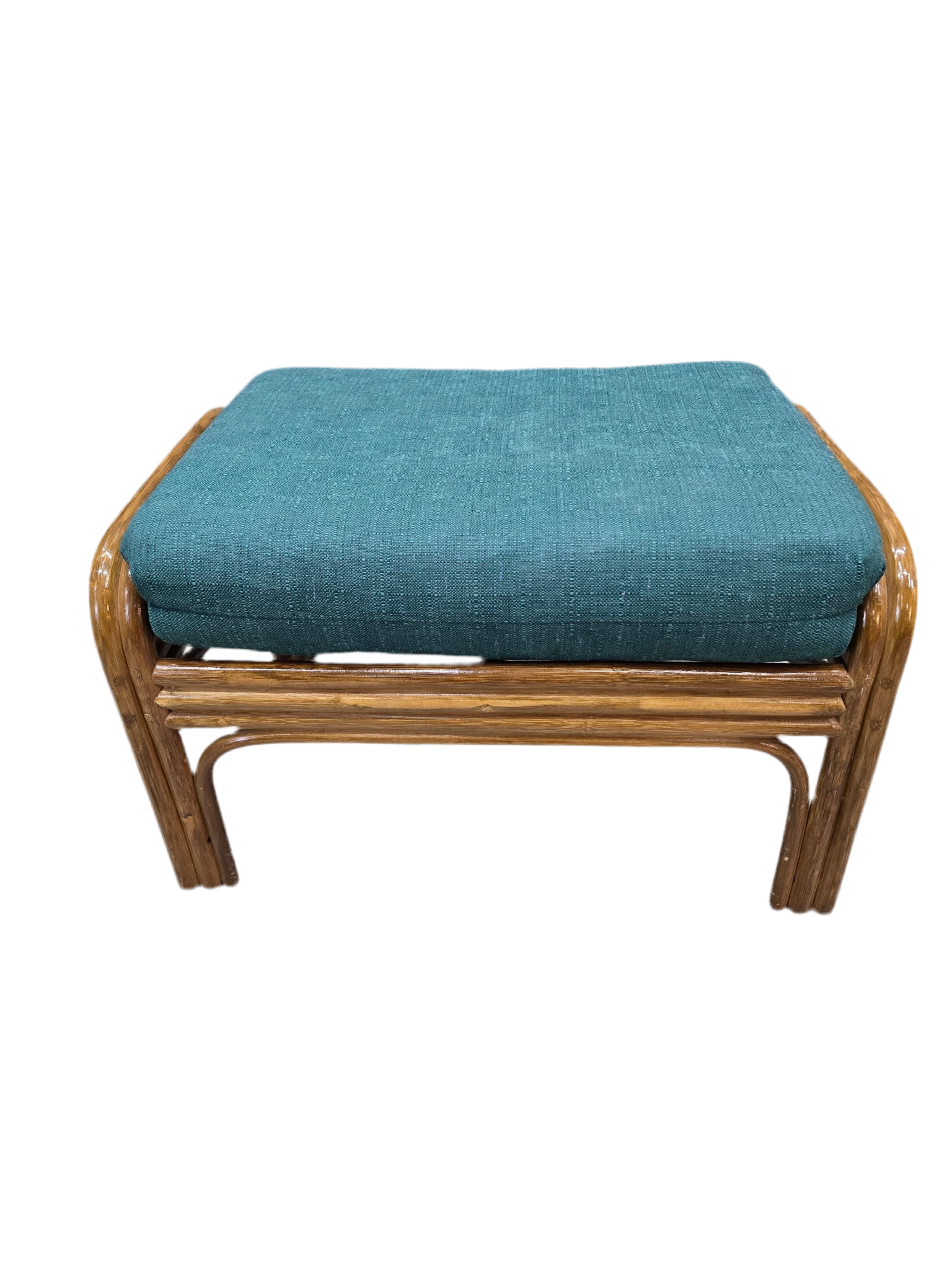Mid Century Modern Wicker Chair and Ottoman